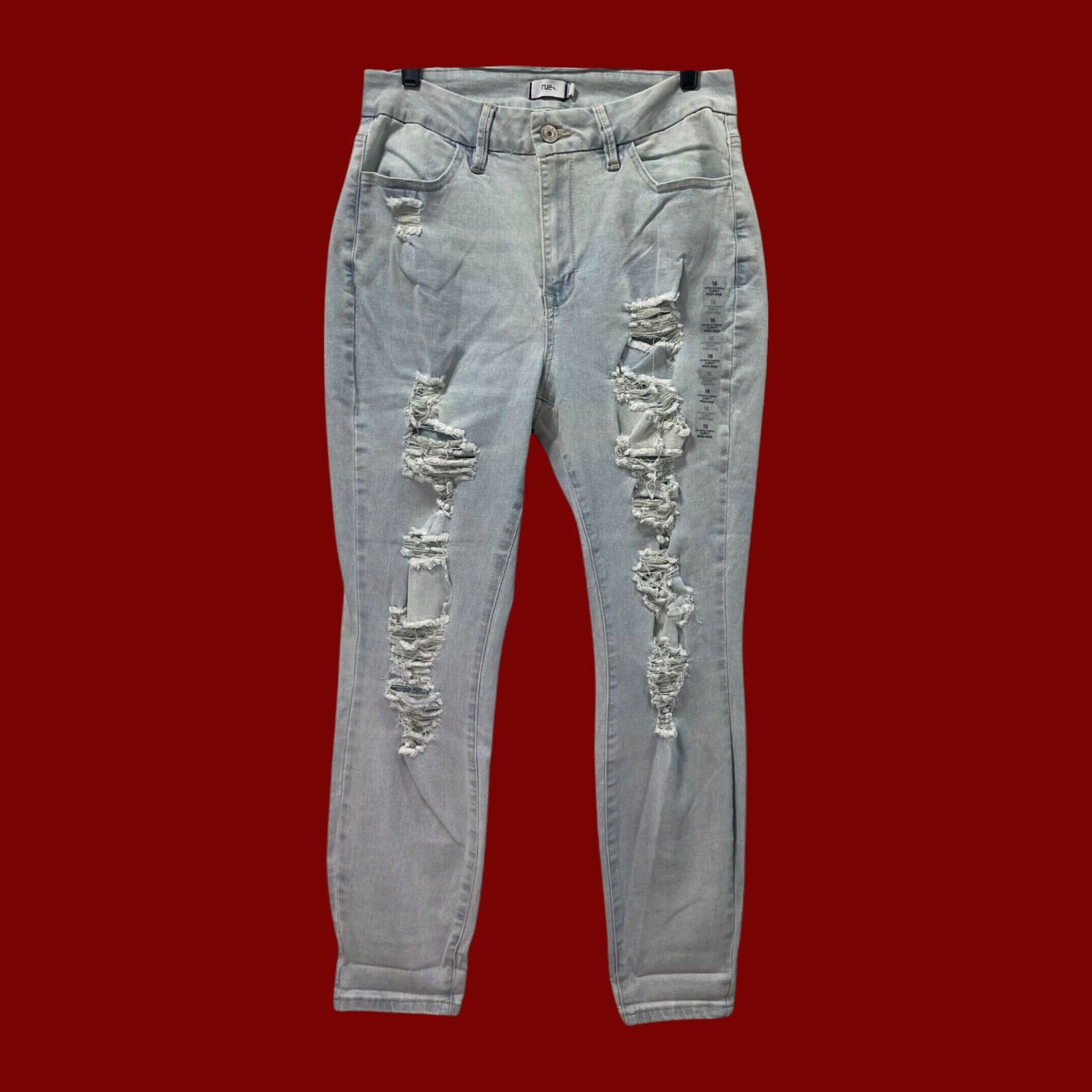 Other Rue + - Women's Ultimate Stretch Curvy High-Rise Jeans Distr Size 38" / US 16 / IT 52 - 1 Thumbnail