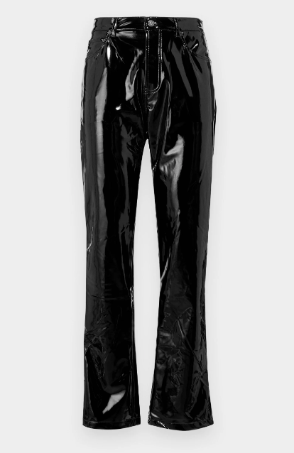 Fiorucci Fiorucci NEW 32 Black Vinyl Pants Modern Boot Cut Style Size US 32 / EU 48 - 1 Preview