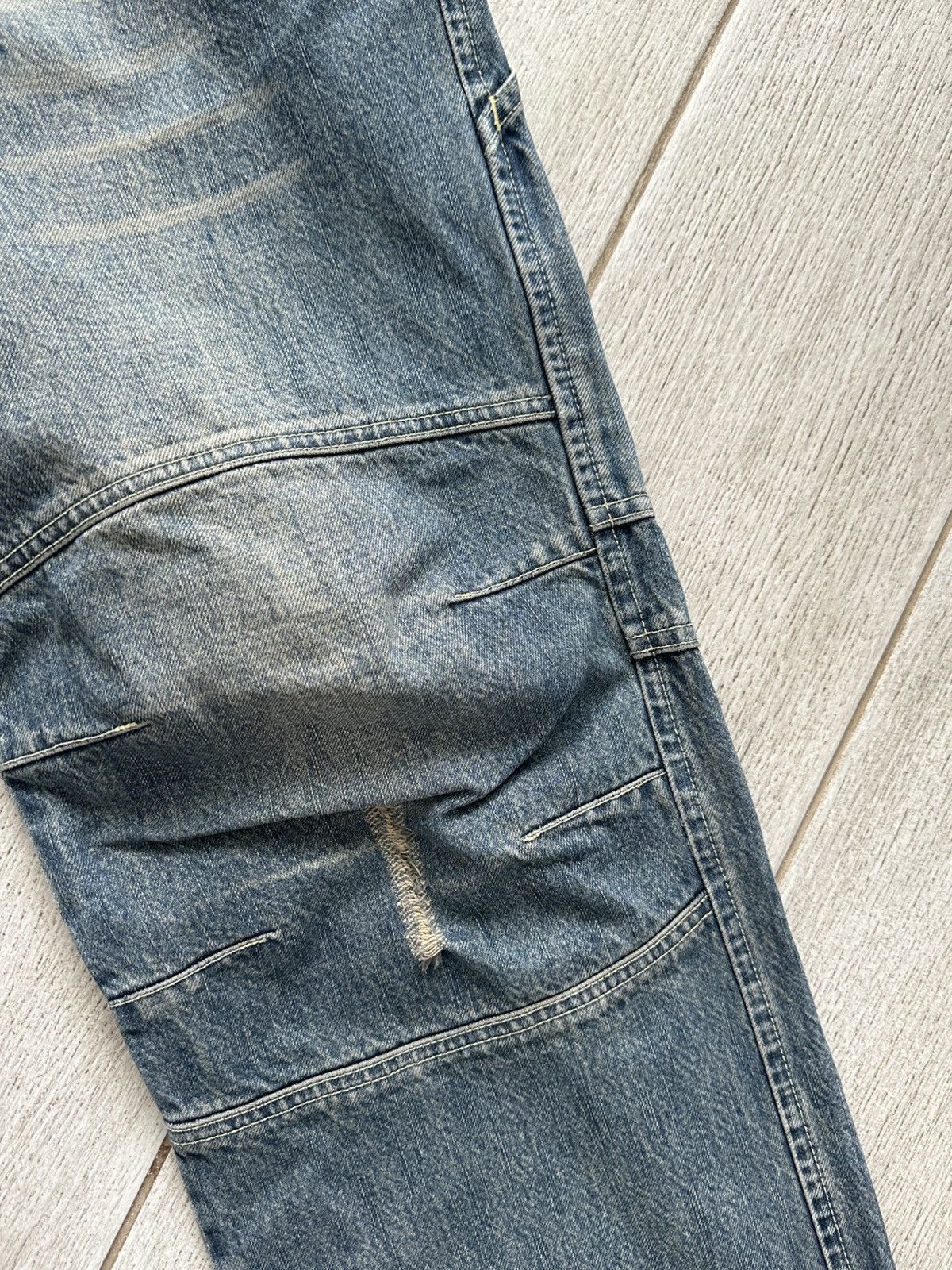 Other Vintage Y2K Clockhouse Mud Wash Denim Biker Jeans Baggy Fit Size US 36 / EU 52 - 5 Thumbnail