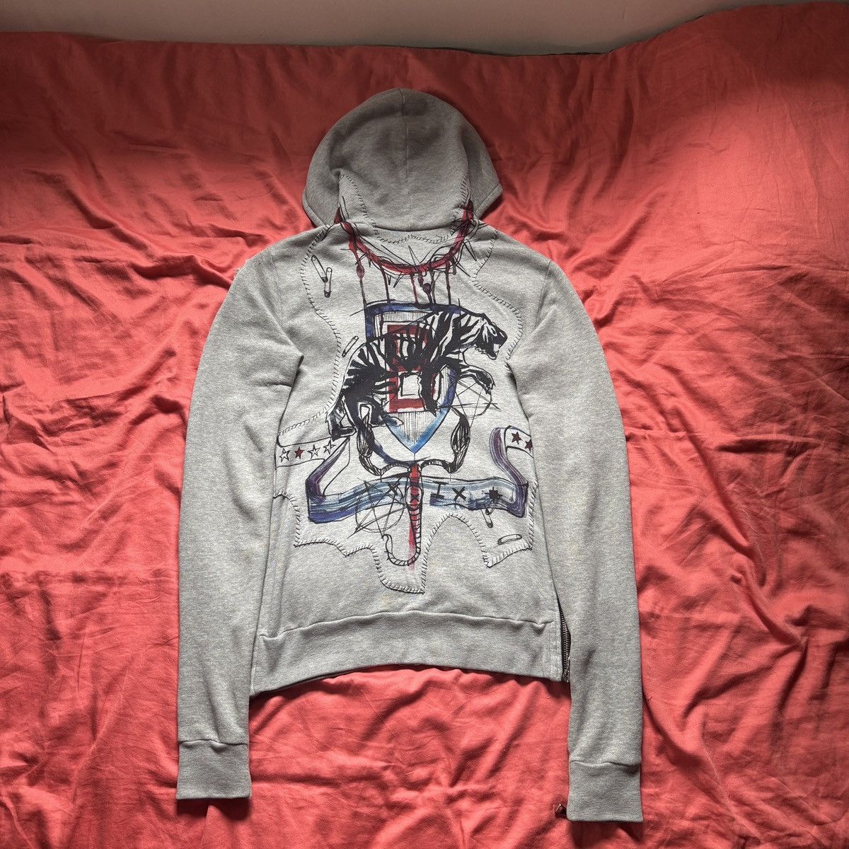 Balmain Balmain SS11 Tiger patched distressed hoodie Size US XS / EU 42 / 0 - 2 Thumbnail