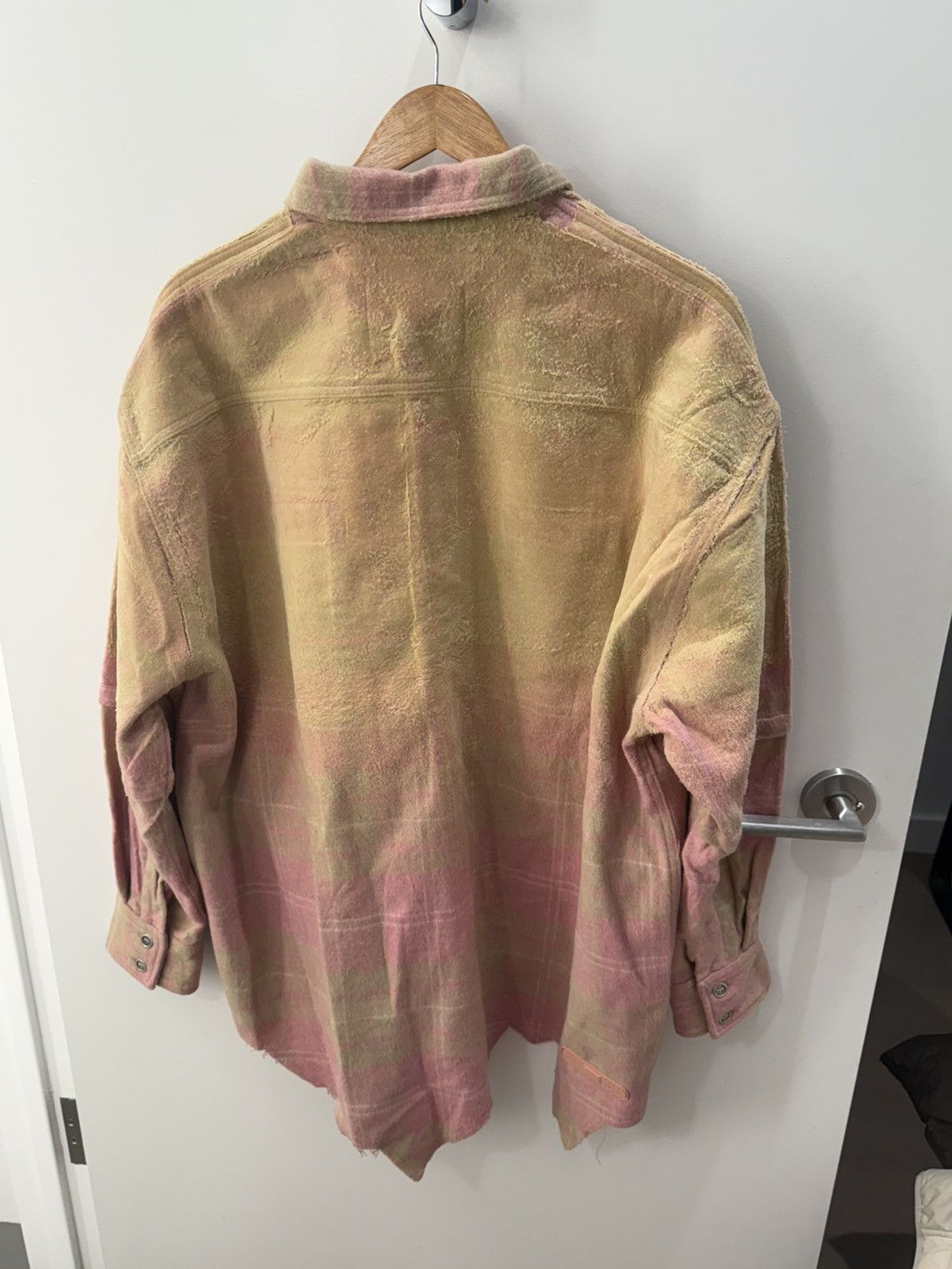 PDF PDF channel check wool overshirt pink / tan size Large Size US L / EU 52-54 / 3 - 7 Thumbnail