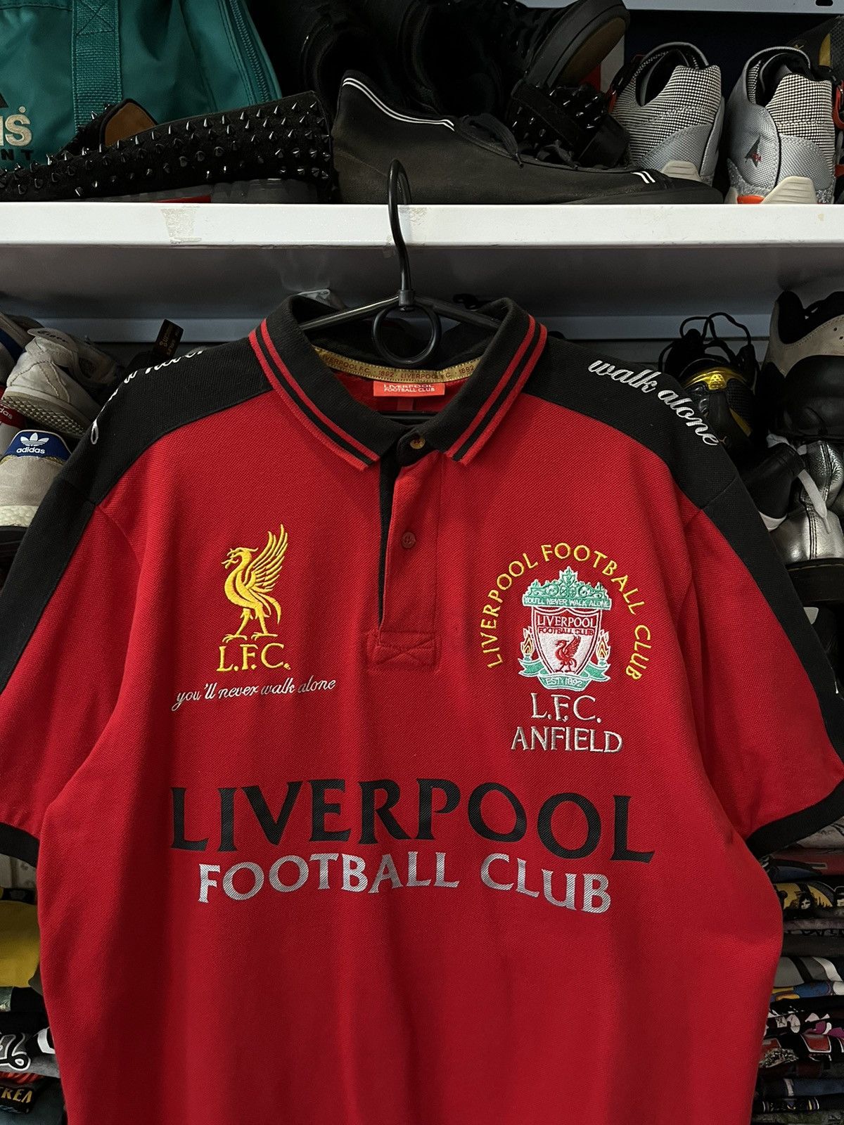 Vintage Vintage Liverpool Soccer Polo Big Logo Rare Size L Size US L / EU 52-54 / 3 - 18 Thumbnail