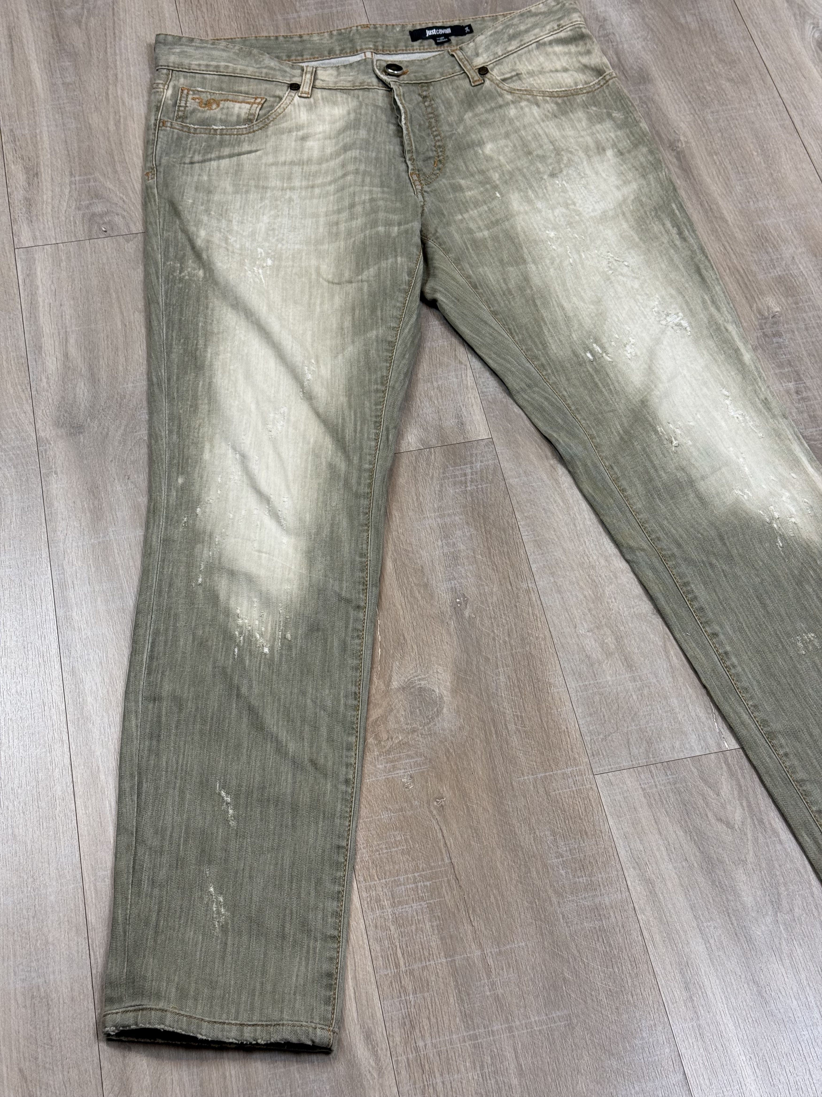Just Cavalli Just Cavalli Men's Straight-Leg Denim Jeans Olive Size 34 Size US 34 / EU 50 - 6 Thumbnail