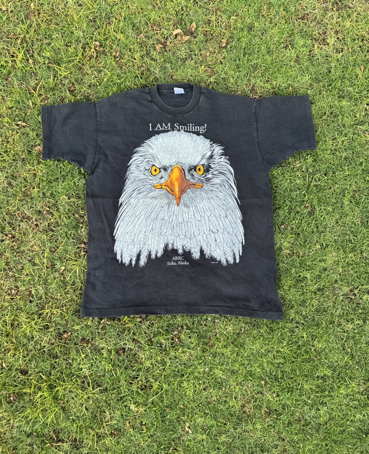 Vintage Vintage Bald Eagle T Shirt Sitka Alaska I AM SMILING 1996 Size US XL / EU 56 / 4 - 1 Thumbnail
