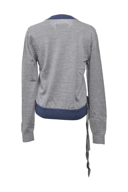 Maison Margiela o1y0625 Crewneck Sweater in Gray/Navy Blue Size XL / US 12-14 / IT 48-50 - 2 Thumbnail