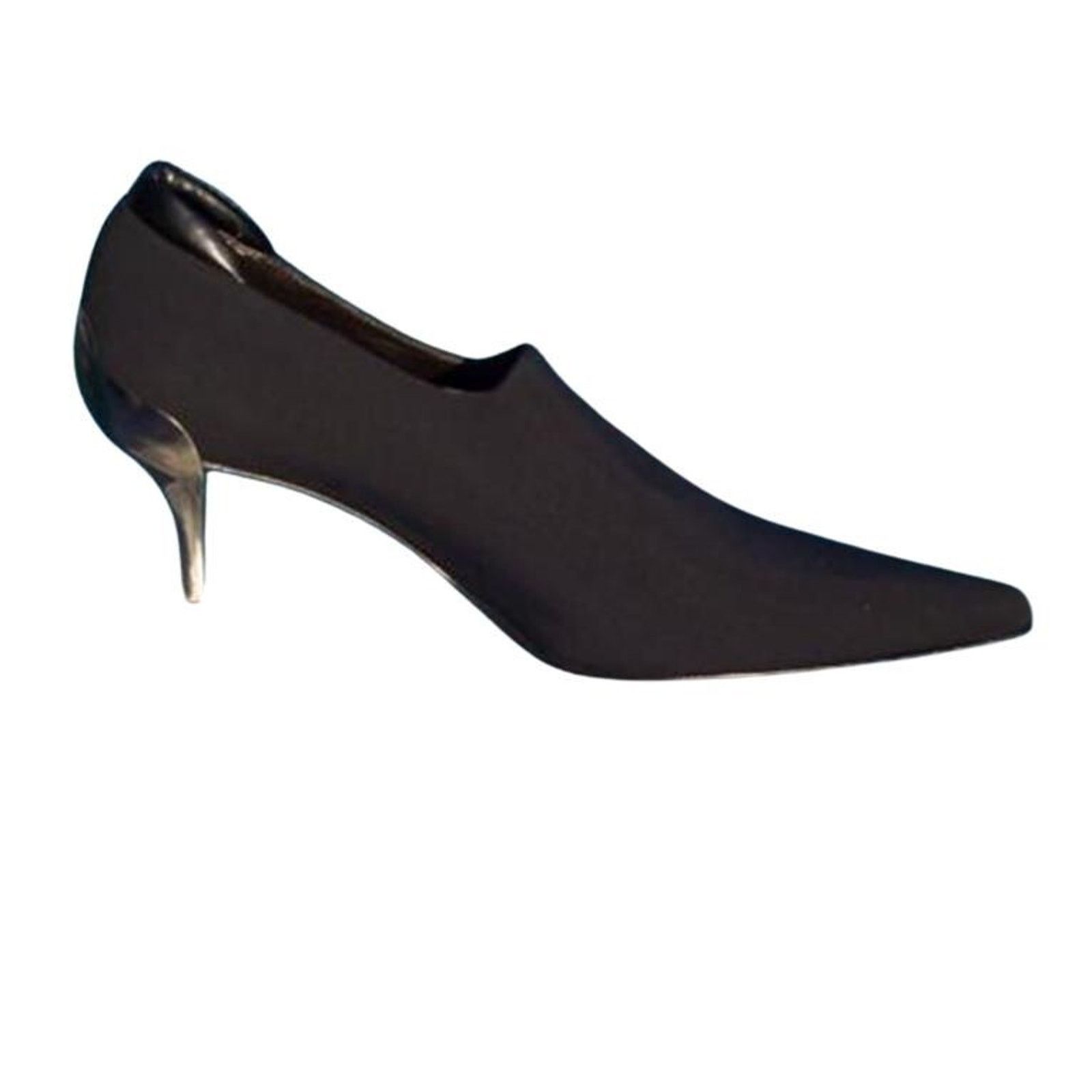 Donald Pliner Donald Pliner Black Elastic Suede Metal Heel Bootie NWT $345 Size US 6 / IT 36 - 2 Thumbnail