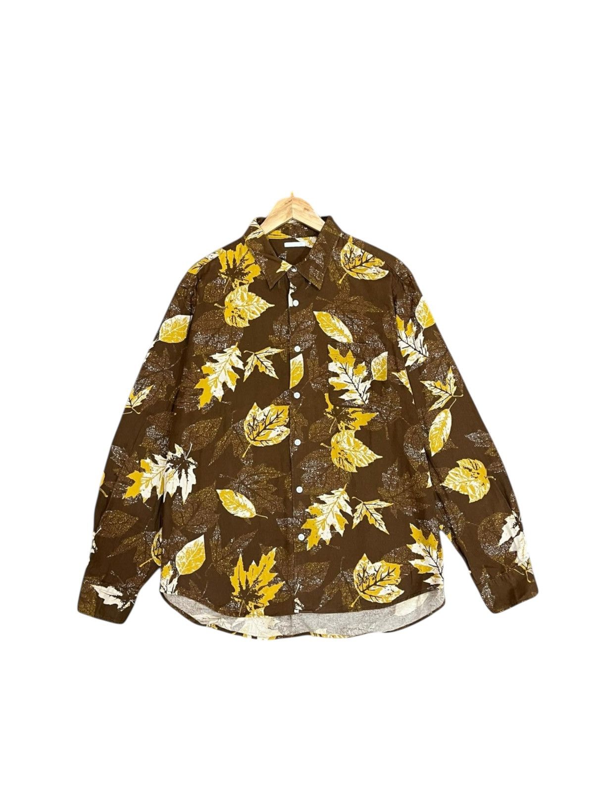 GU × Vintage GU Japan Leaf Motif Shirt Size US L / EU 52-54 / 3 - 1 Thumbnail