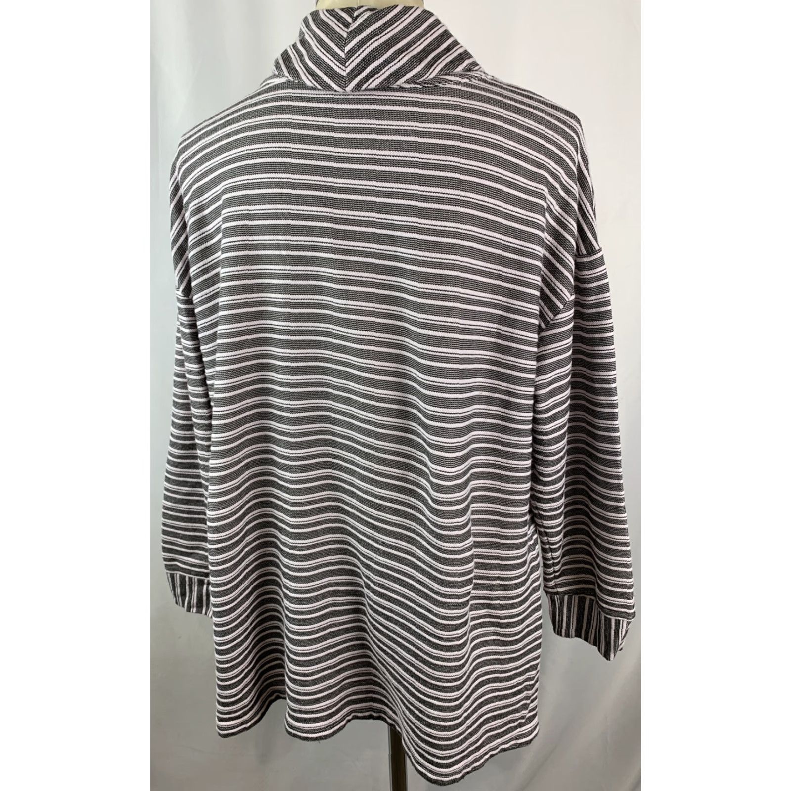 Talbots Talbots 2X Plus Women's Long Sleeve Cowl Neck Black White Stripe Pullover Top Size XXL / US 16-18 / IT 52-54 - 7 Thumbnail
