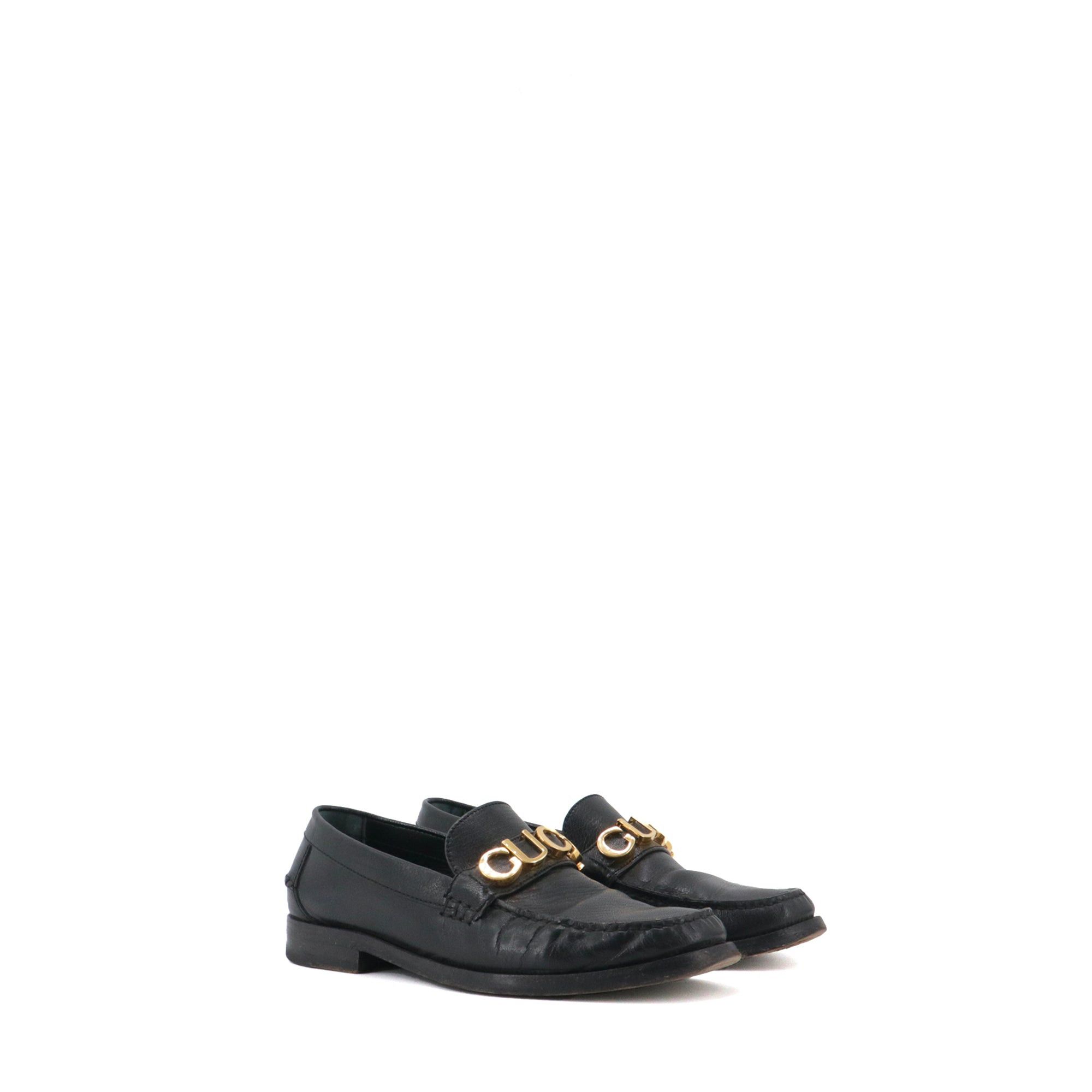 Gucci GUCCI - Gucci black leather loafers (T39) Size US 8 / IT 38 - 1 Thumbnail