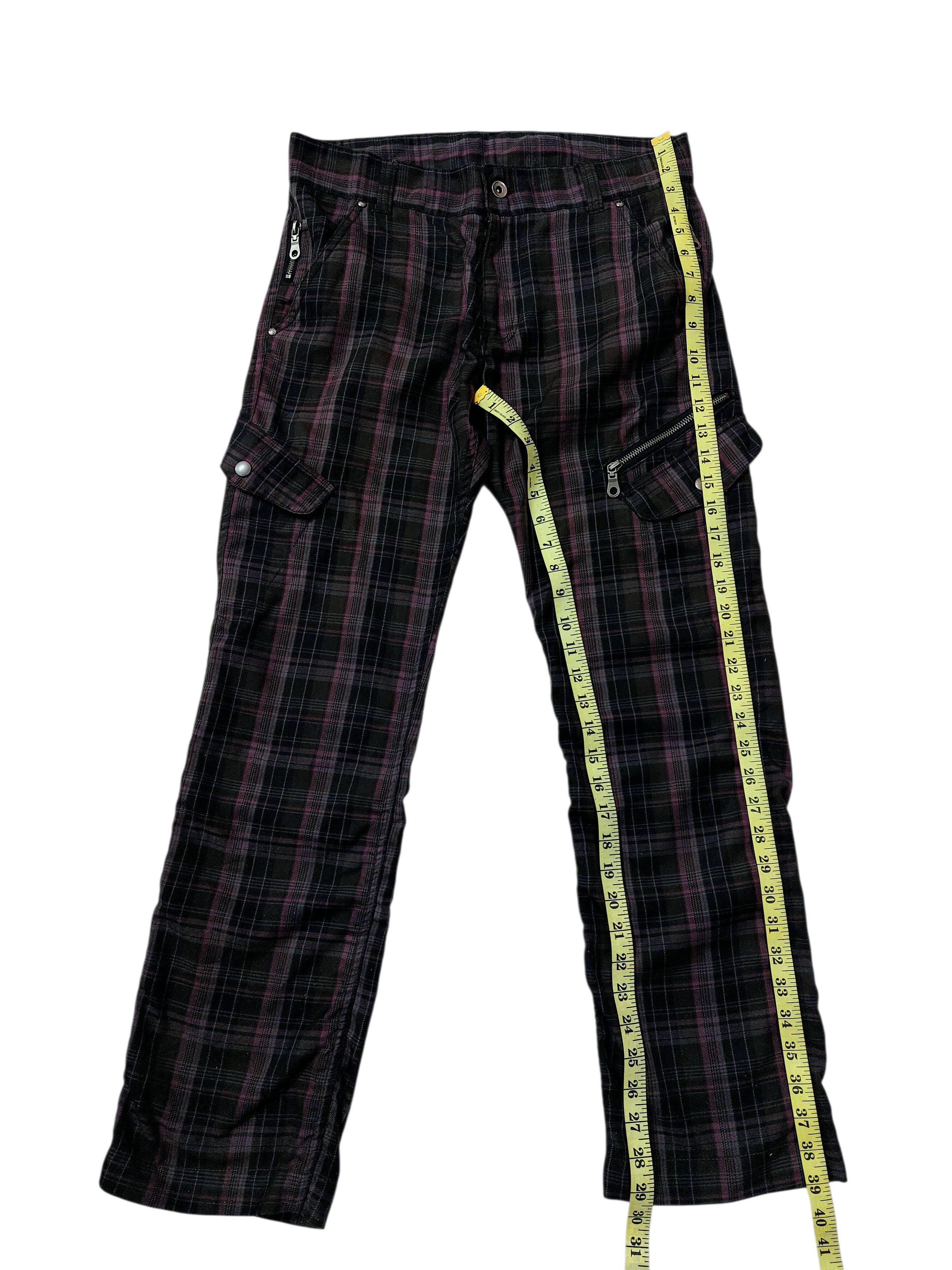 Vintage Grunge Y2K Punk Plaid Zip Nova Check Pants Size US 31 - 12 Thumbnail