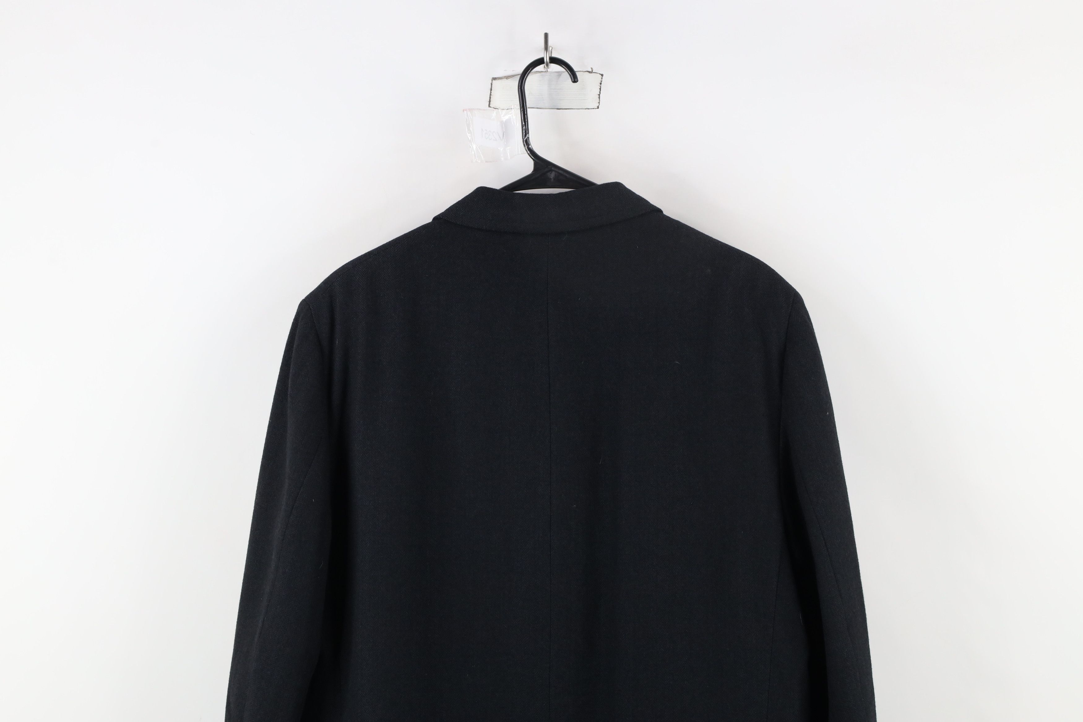 Vintage Vintage 90s Wool Herringbone Overcoat Jacket Gray USA Size US XXL / EU 58 / 5 - 12 Thumbnail