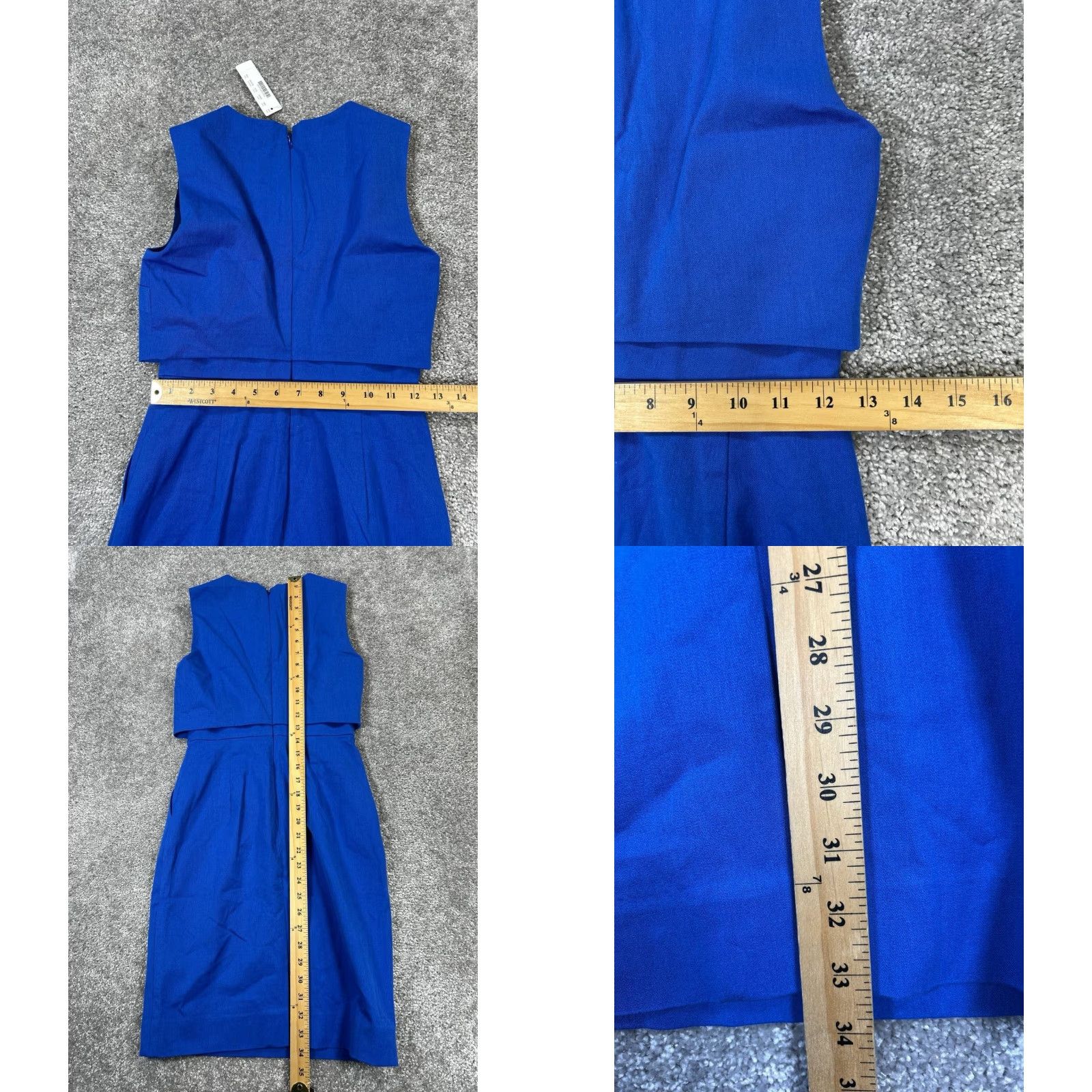 J.Crew J.Crew Dress Womens 00 P Blue Cotton Blend Blouson Knee Length Dress Color Blue Blouson Womens 00 P Petite Size XXS / US 00 / IT 34 - 8 Thumbnail