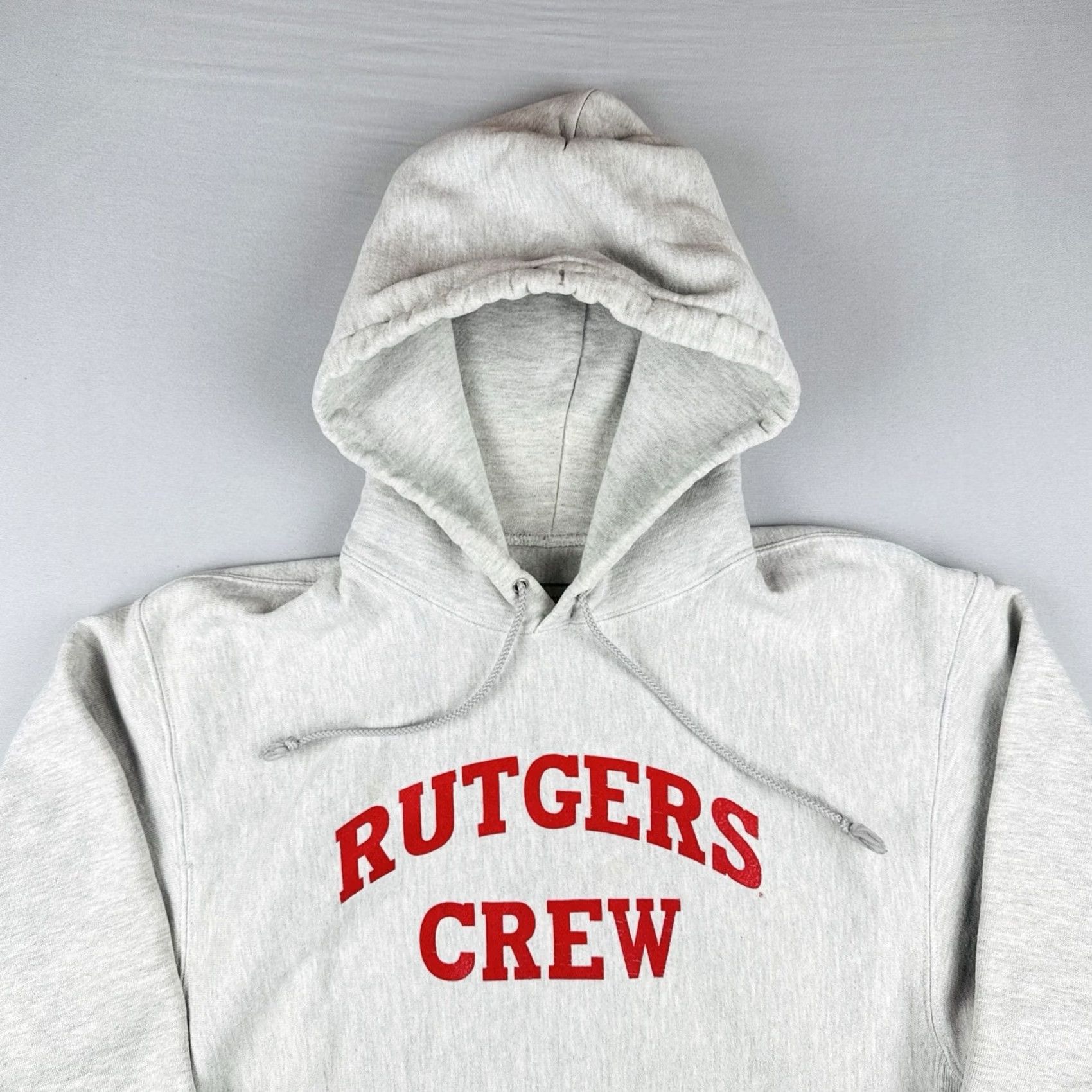Champion VINTAGE Champion Reverse Weave Rutgers Hoodie Mens M Gray 90s College Pullover Sweatshirt Size US M / EU 48-50 / 2 - 2 Thumbnail