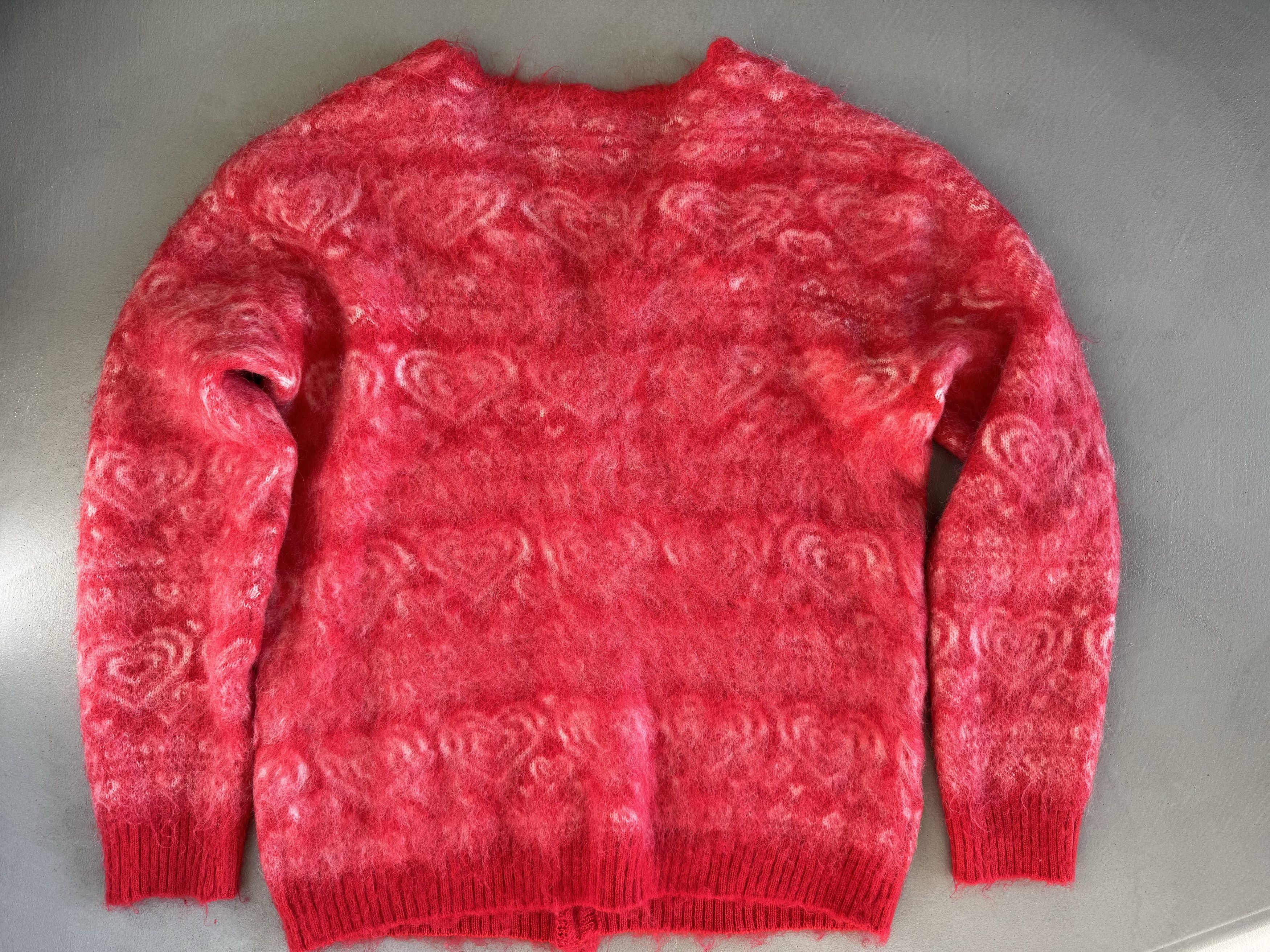 Needles Needles Intarsia Mohair Cardigan, Hearts, Japanese Size US L / EU 52-54 / 3 - 5 Thumbnail