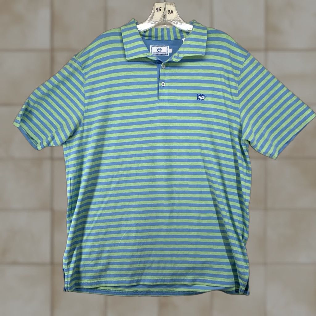 Southern Tide VINTAGE Southern Tide Polo Shirt Mens Large Sea Foam Aqua Skipjack Preppy Casual Short Sleeve Size US L / EU 52-54 / 3 - 1 Thumbnail