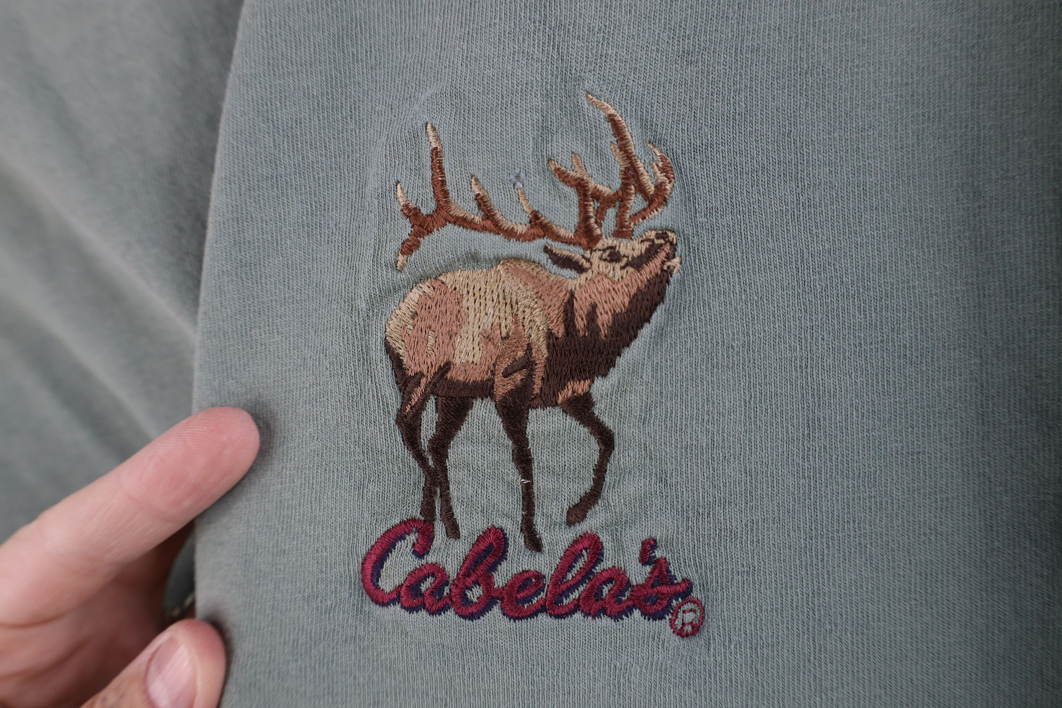 Cabelas Vintage 90s Cabelas Spell Elk Mock Neck Long Sleeve T-Shirt Size US XL / EU 56 / 4 - 4 Thumbnail