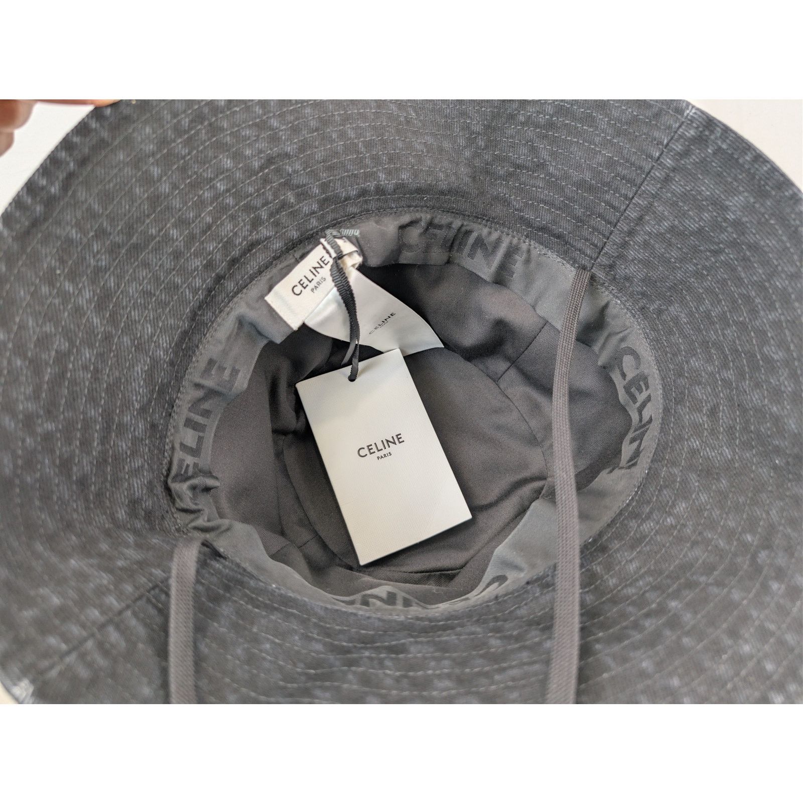Celine o1rshd1 Size: M / Gothic Bucket Hat / Cap in Black Size ONE SIZE - 8 Thumbnail