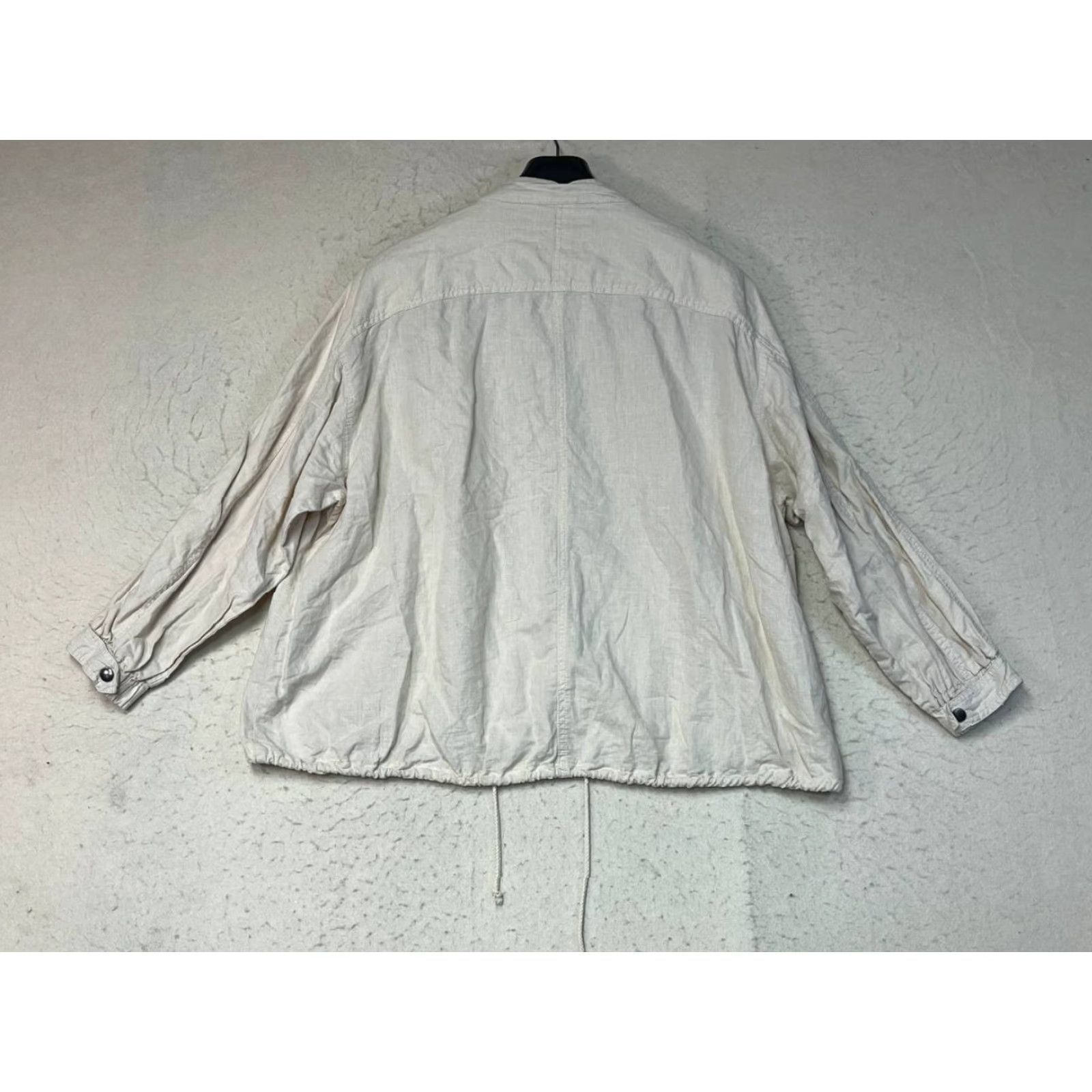 Zara Zara Linen Blend Jacket Drawstring Women Ivory Large Size L / US 10 / IT 46 - 2 Thumbnail