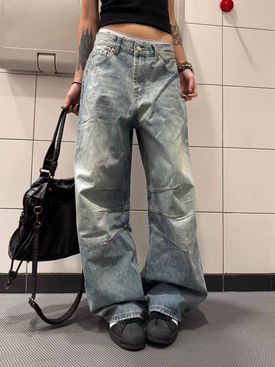 Jean Blue loose-fitting wide-leg jeans Size US 30 / EU 46 - 1 Thumbnail