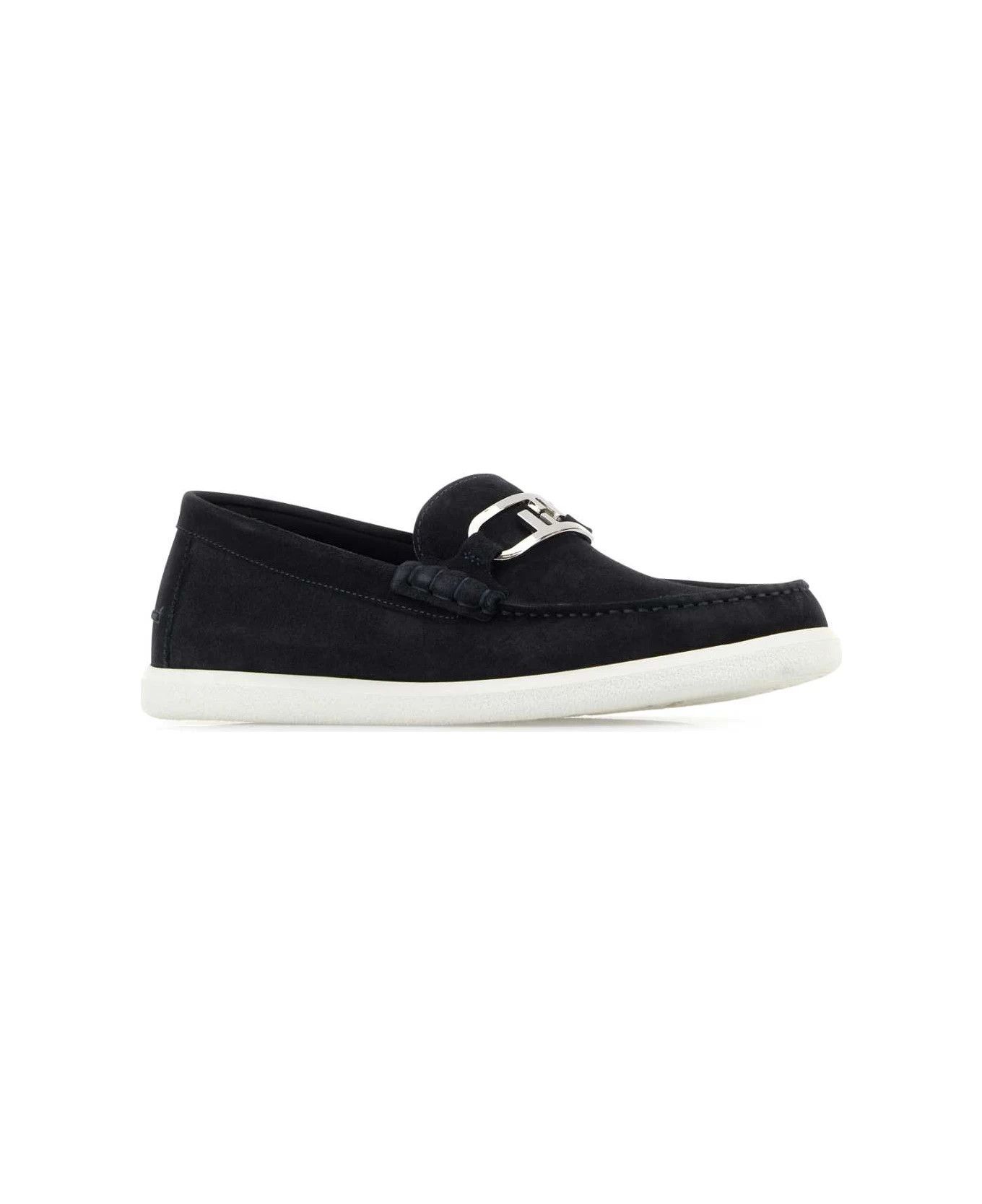 Fendi os11x0126 Suede O Lock Light Loafers in Midnight Blue Size US 12 / EU 45 - 2 Thumbnail