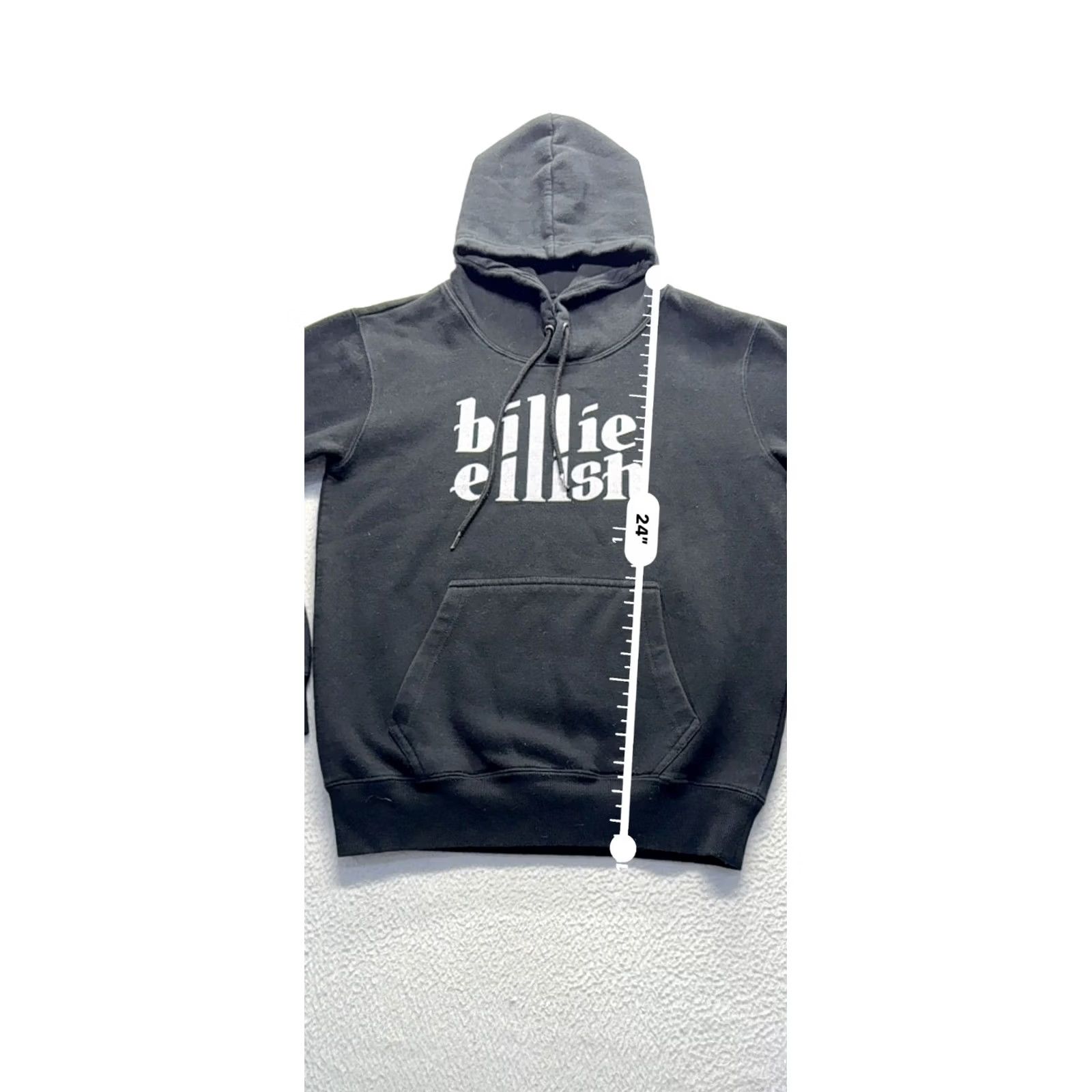 Vintage Billie Eilish Hoodie Unisex Adults M Black Fleece Lined Pullover Kangaroo Pocket Logo 90s? Size US M / EU 48-50 / 2 - 6 Thumbnail