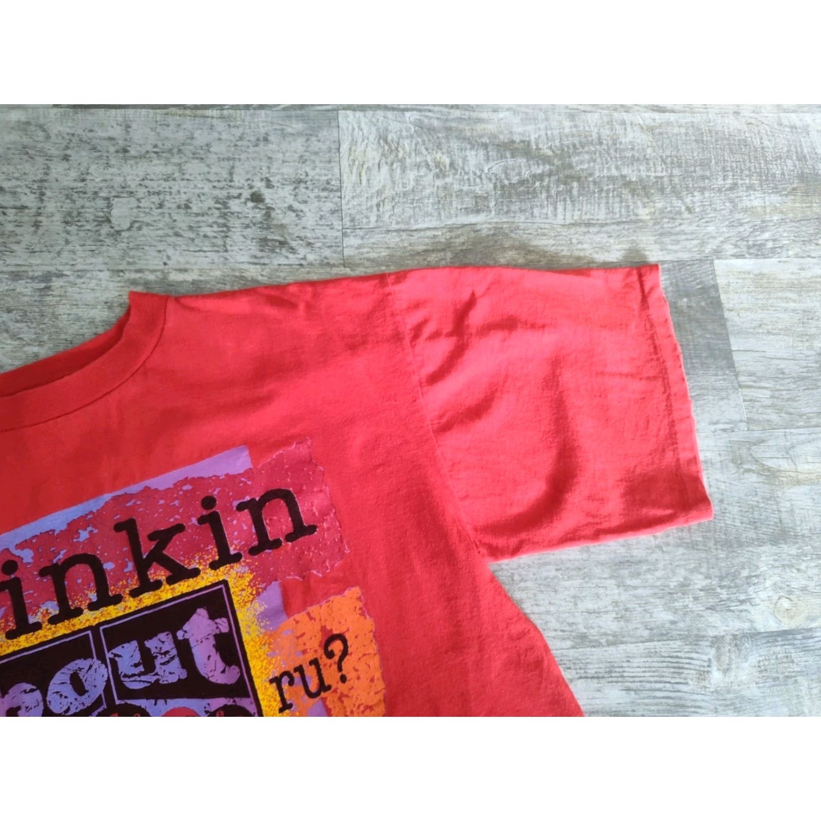 Bugle Boy VINTAGE Bugle Boy Men's T-Shirt 90s Graphic Print Crew Neck Short Sleeve Made in USA Red Sz L Size US L / EU 52-54 / 3 - 4 Thumbnail