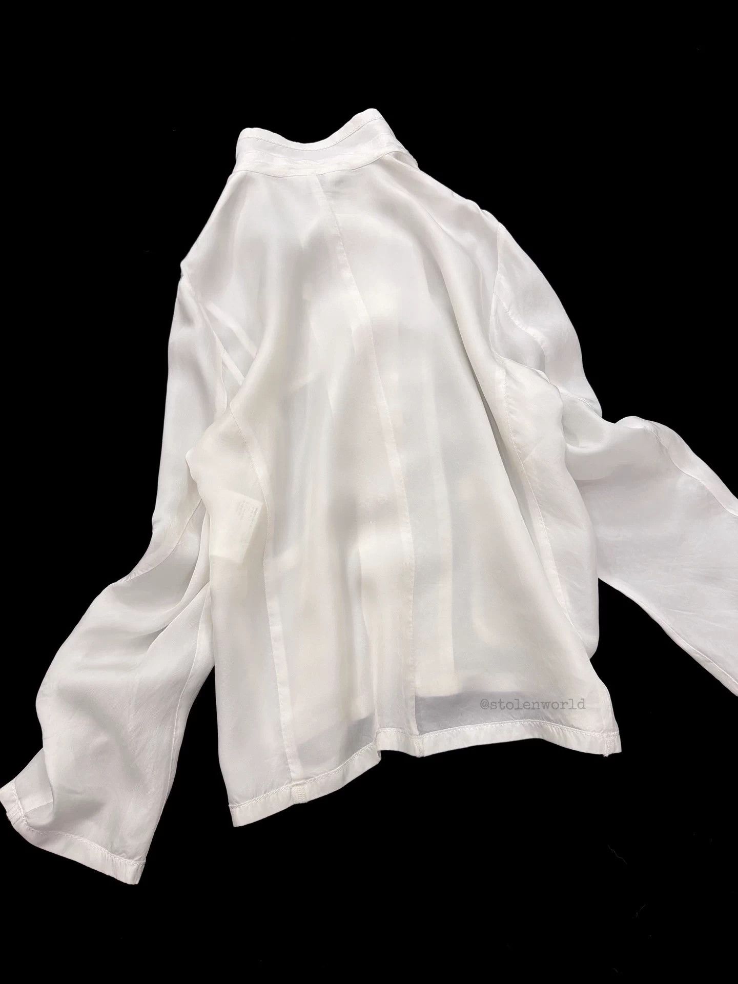 Comme des Garcons Comme des Garçons Cupro White Blazer Collar Versatile Size ONE SIZE - 4 Thumbnail
