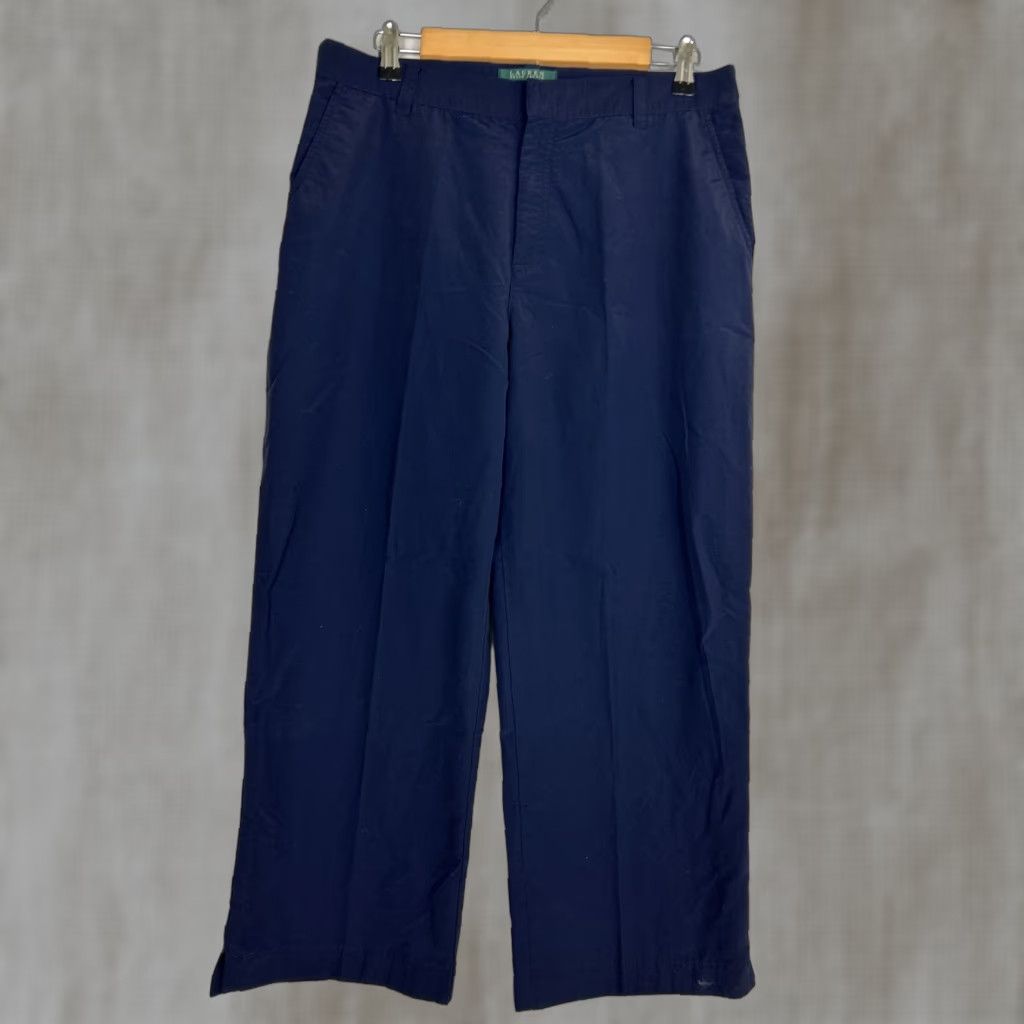 Ralph Lauren VINTAGE Lauren Ralph Lauren Womens Pants Capri Wide-Leg 34x24 Navy Blue 10 Womens Size 32" / US 10 / IT 46 - 1 Thumbnail