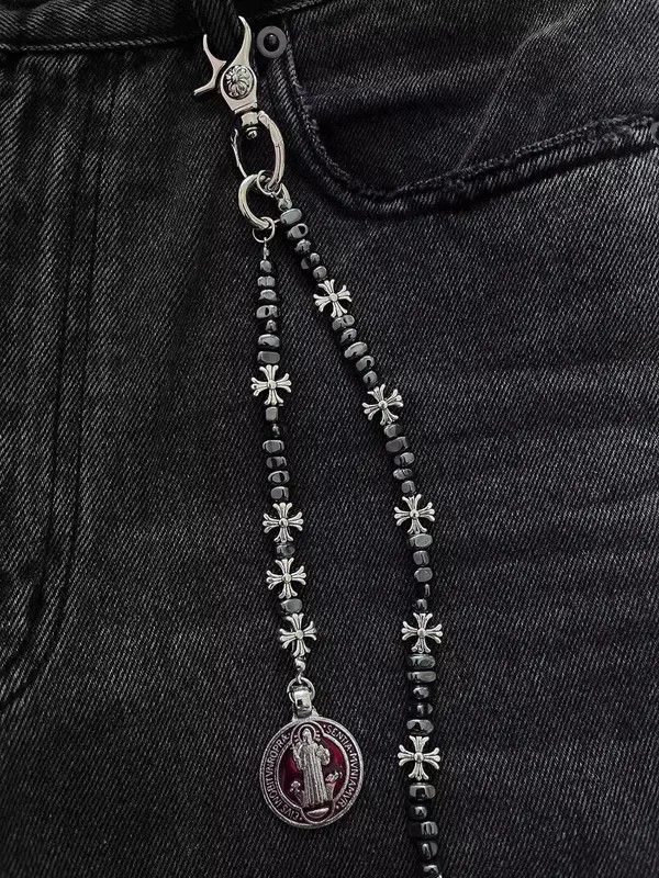 Jewelry Metal Cross Wallet Chain,Y2K Jeans Chain,Gothic Pants Chain Size ONE SIZE - 6 Thumbnail