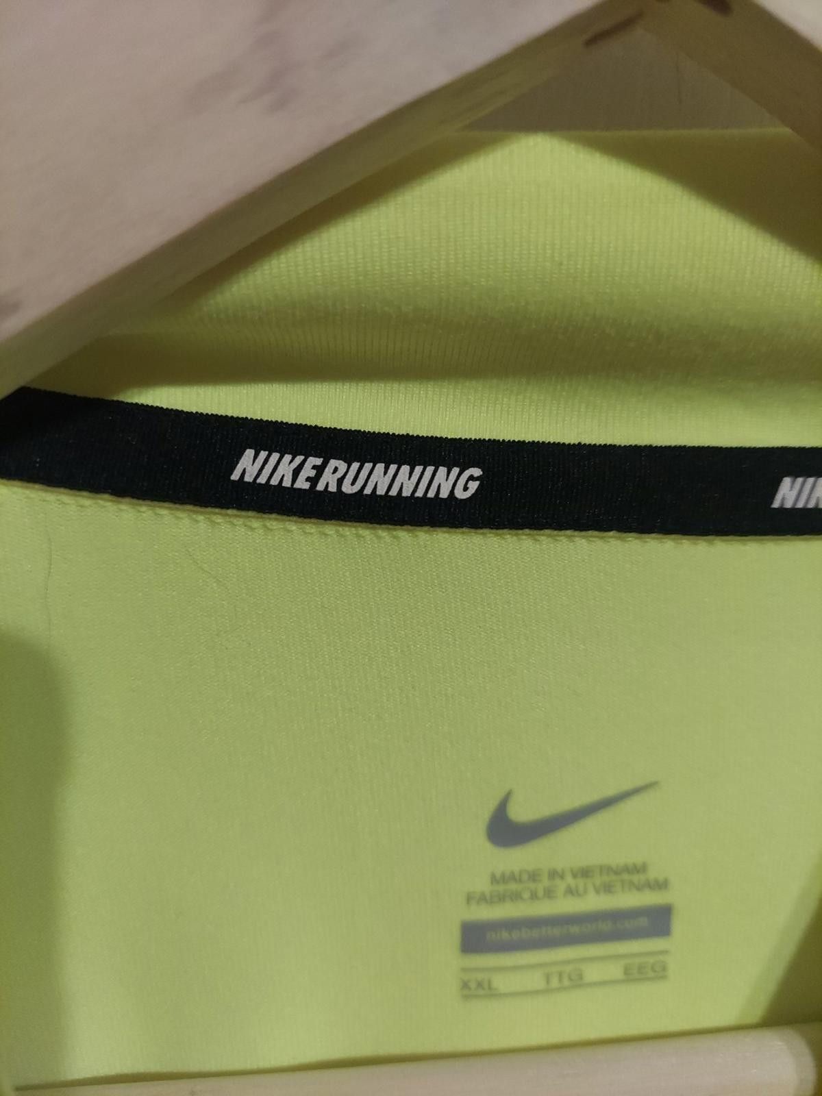 Nike Nike Mens 1/4 Zip Running Pullover Neon Yellow w/ Black Size US XXL / EU 58 / 5 - 6 Thumbnail