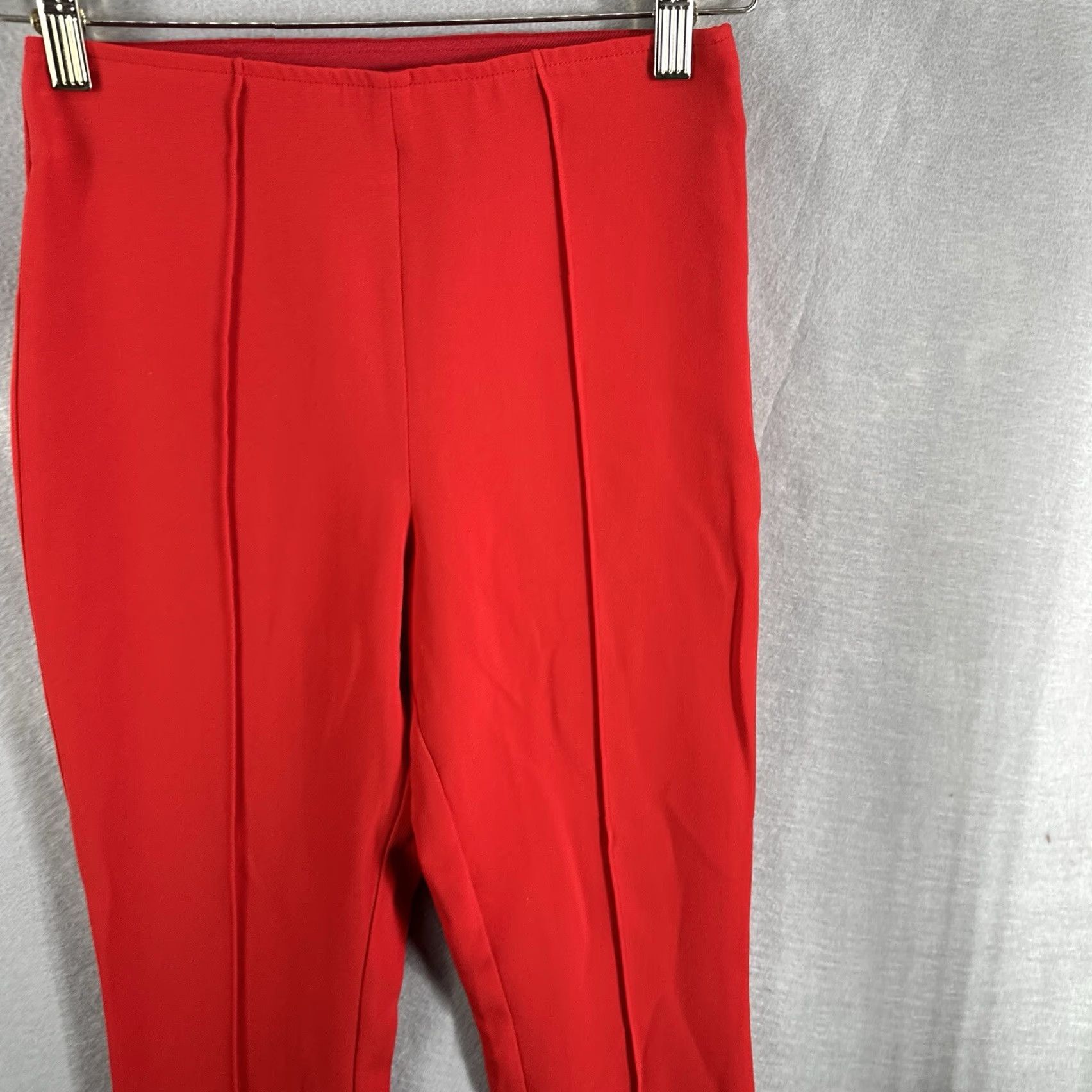 Cinq a Sept Cinq a Sept Womens Pants 00 Red Crepe Ankle Slit High Rise Zip Ruthie Quiet Lux Size 24" / US 00 / IT 34 - 3 Thumbnail