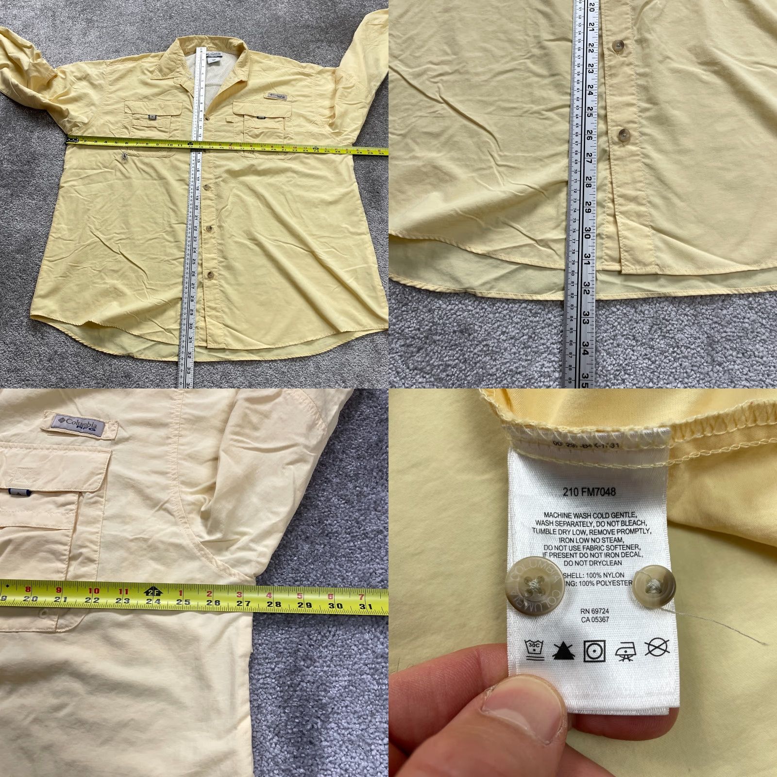 Vintage Columbia PFG Bahama Shirt Mens XL Yellow Nylon Short Sleeve Casual Size US XL / EU 56 / 4 - 8 Thumbnail