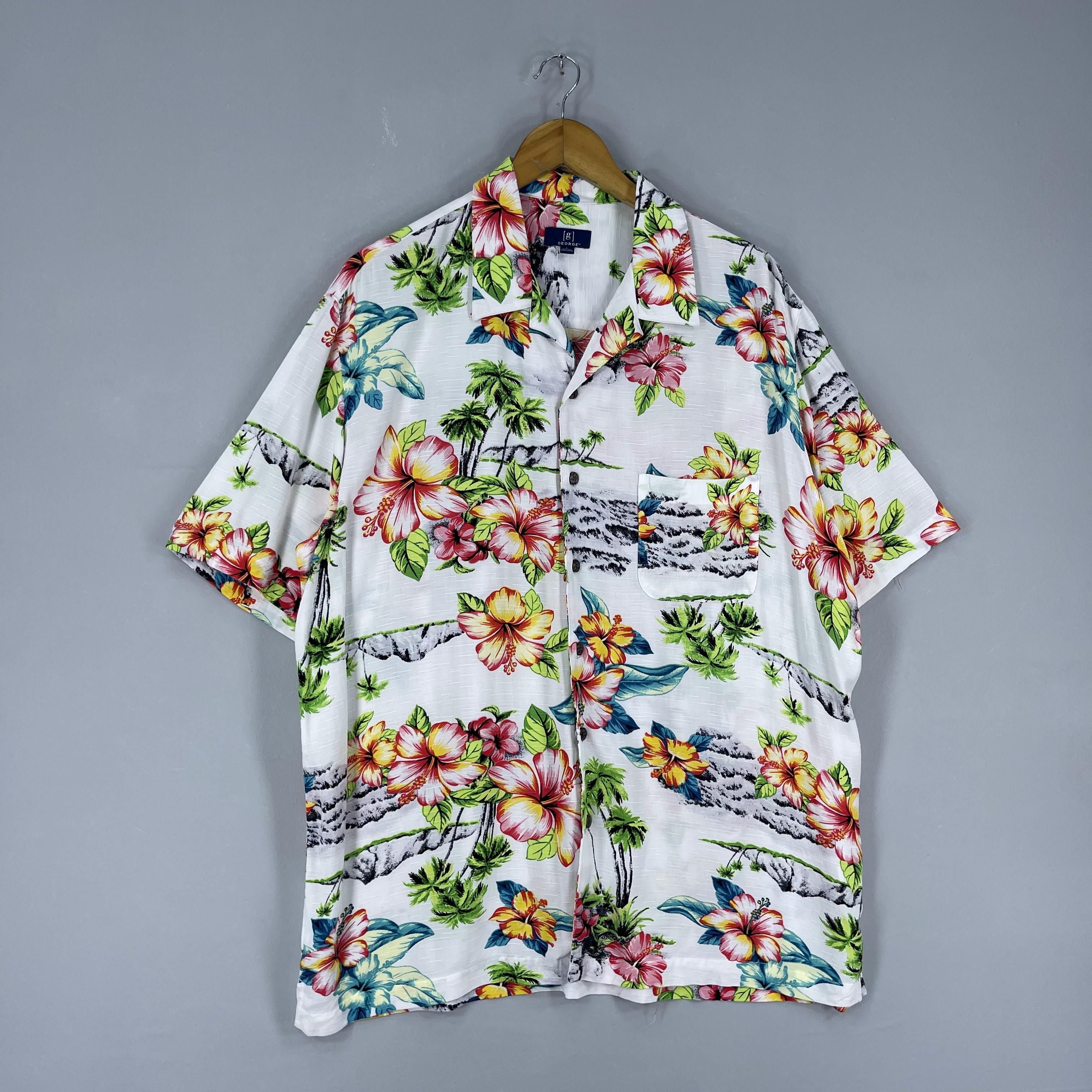 Vintage Vintage 90s Aloha Beach Hibiscus Floral Motive Shirt Size US L / EU 52-54 / 3 - 4 Thumbnail