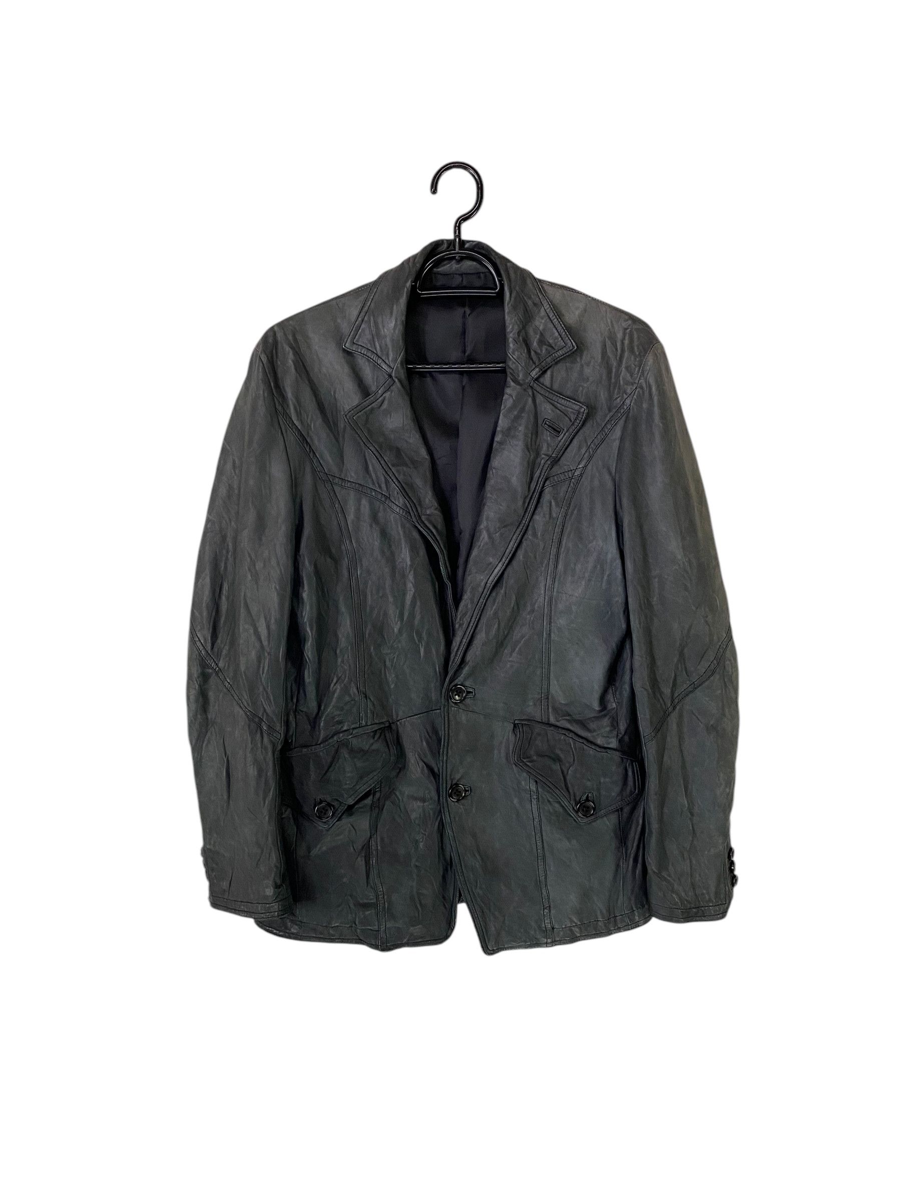5351 POUR LES HOMMES Japanese designer rocker avantgarde punk leather jacket Size US XS / EU 42 / 0 - 1 Thumbnail