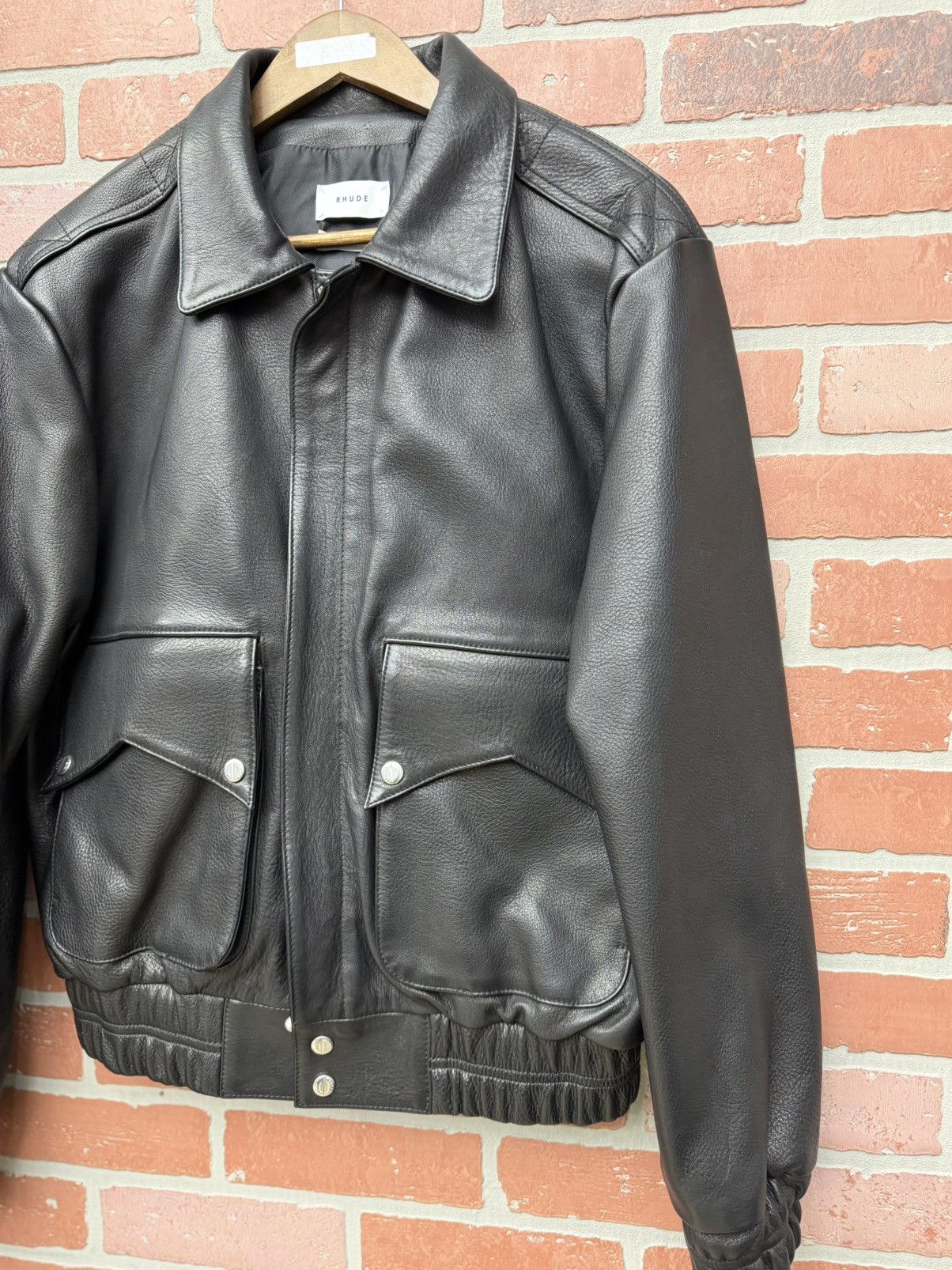 Rhude Size S - Rhude Newman Zip-Up Leather Jacket Retail $3,500 Size US S / EU 44-46 / 1 - 3 Thumbnail