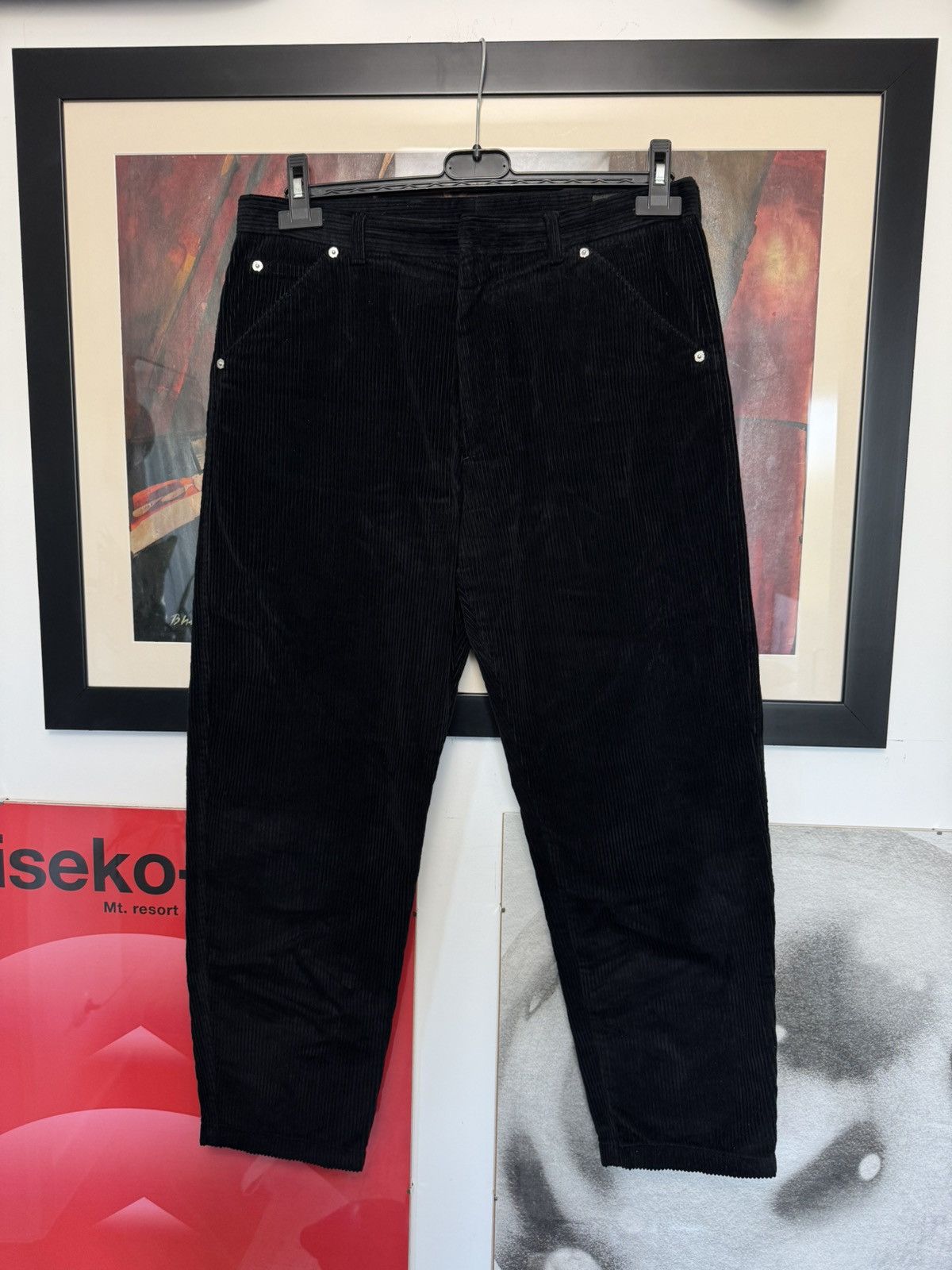 Prada AW23 Prada Black Corduroy Designer Trousers Luxury High End Size US 31 - 2 Thumbnail