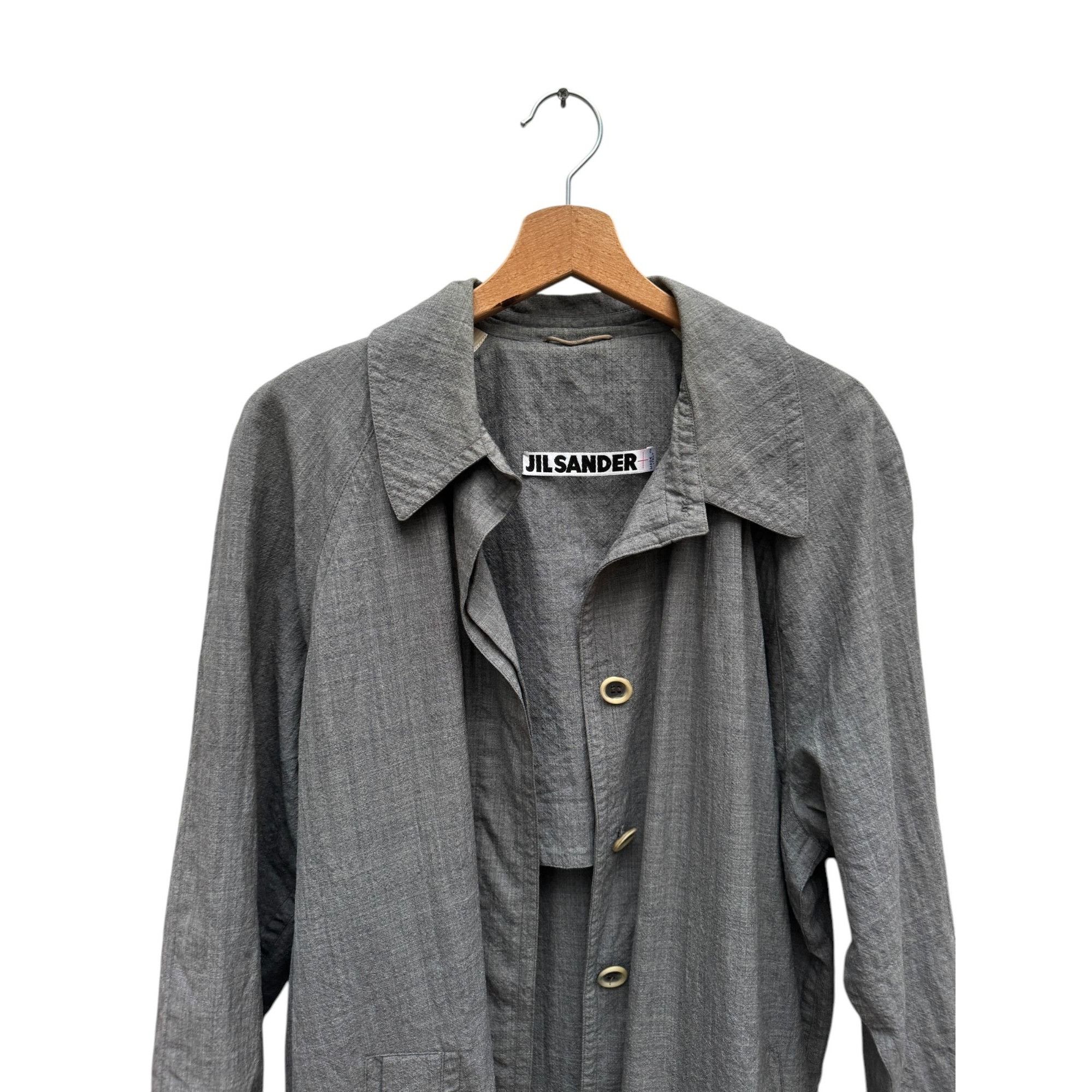 Jil Sander Grey Linen Cotton Coat Size M / US 6-8 / IT 42-44 - 3 Thumbnail