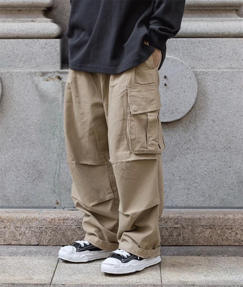 Japanese Brand Multi-pocket street loose casual straight cargo trousers Size US 32 / EU 48 - 2 Thumbnail