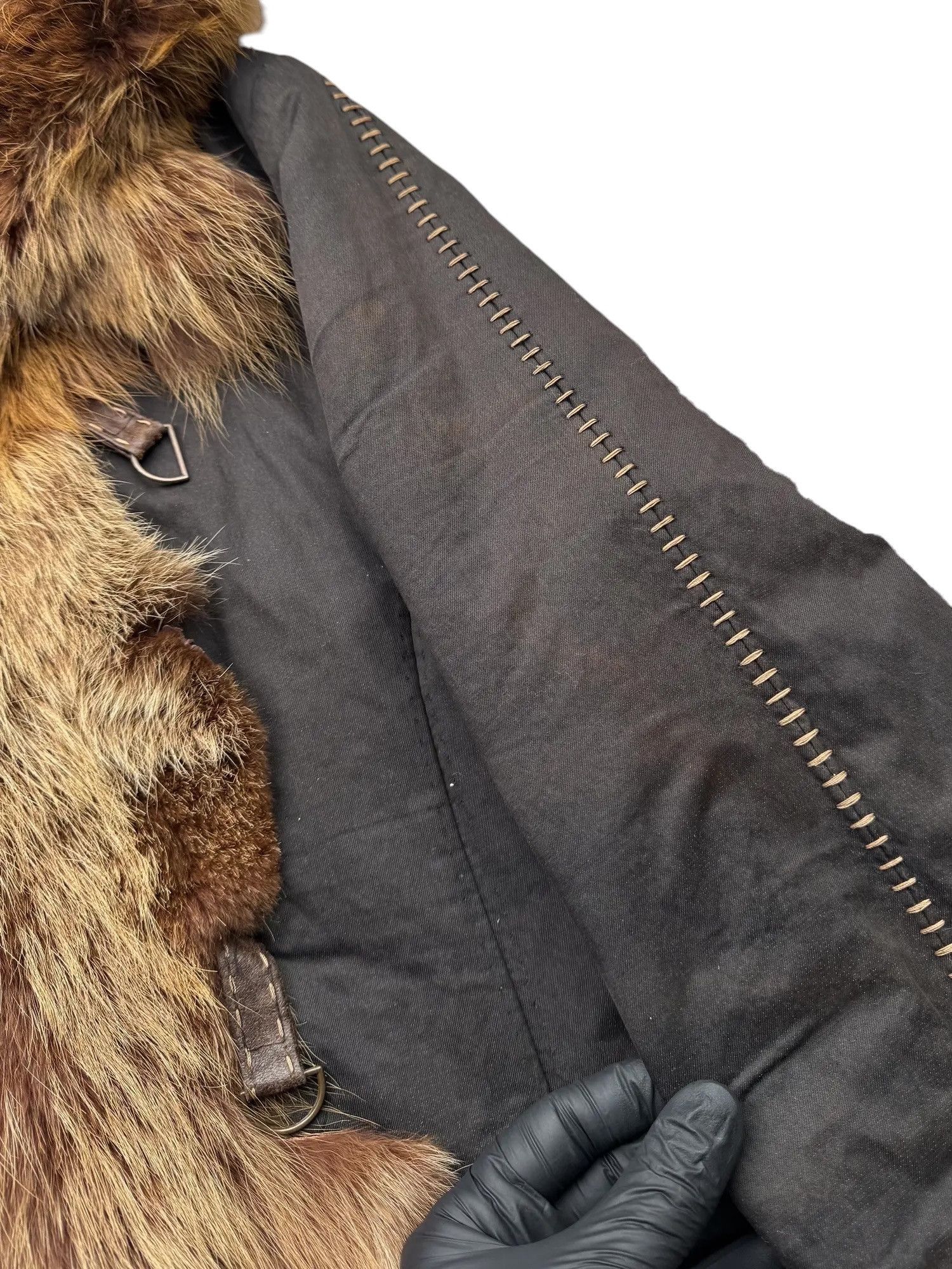 Japanese Brand Hood Jacket With Real Fur Details From The 90s(V69) Size M / US 6-8 / IT 42-44 - 3 Thumbnail