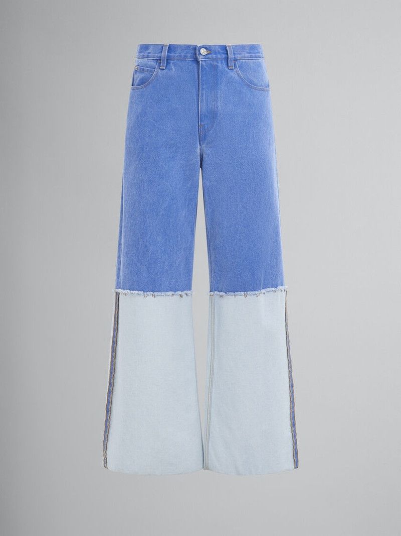 Marni o1w1db10526 Denime Bottoms in Blue Size US 32 / EU 48 - 1 Thumbnail