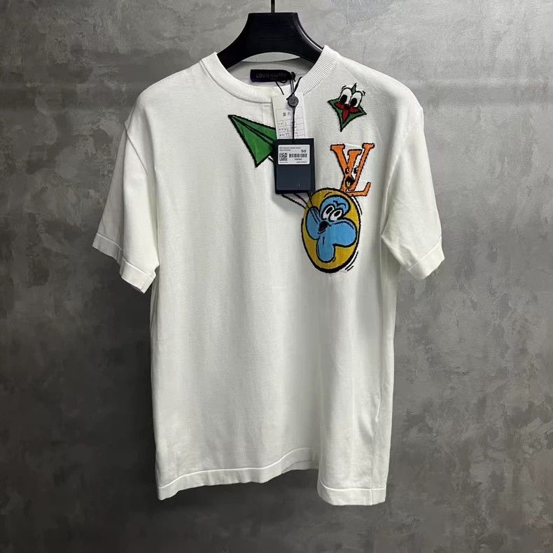 Louis Vuitton Louis Vuitton White cartoon intarsia crew neck short sleev Size US S / EU 44-46 / 1 - 1 Thumbnail
