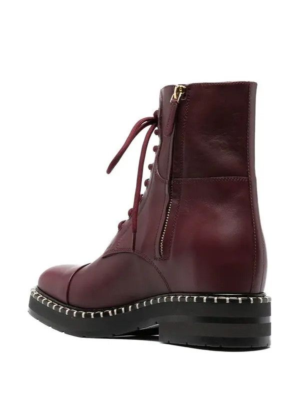 Chloe o1y0825 Ankle Boots in Burgundy Size US 9.5 / IT 39.5 - 3 Thumbnail