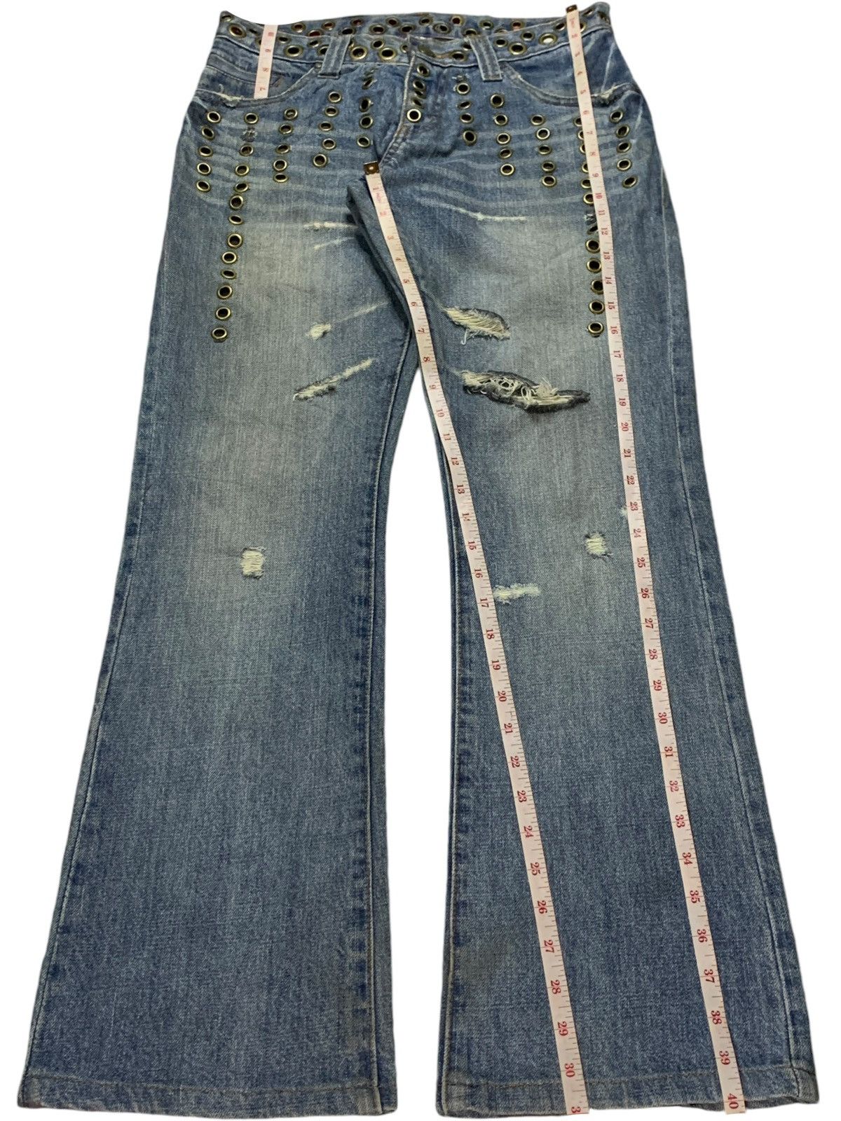 Japanese Brand × Kapital Vintage Japanese Brand Mud Wash Distressed Flare Jeans Size US 30 / EU 46 - 13 Thumbnail