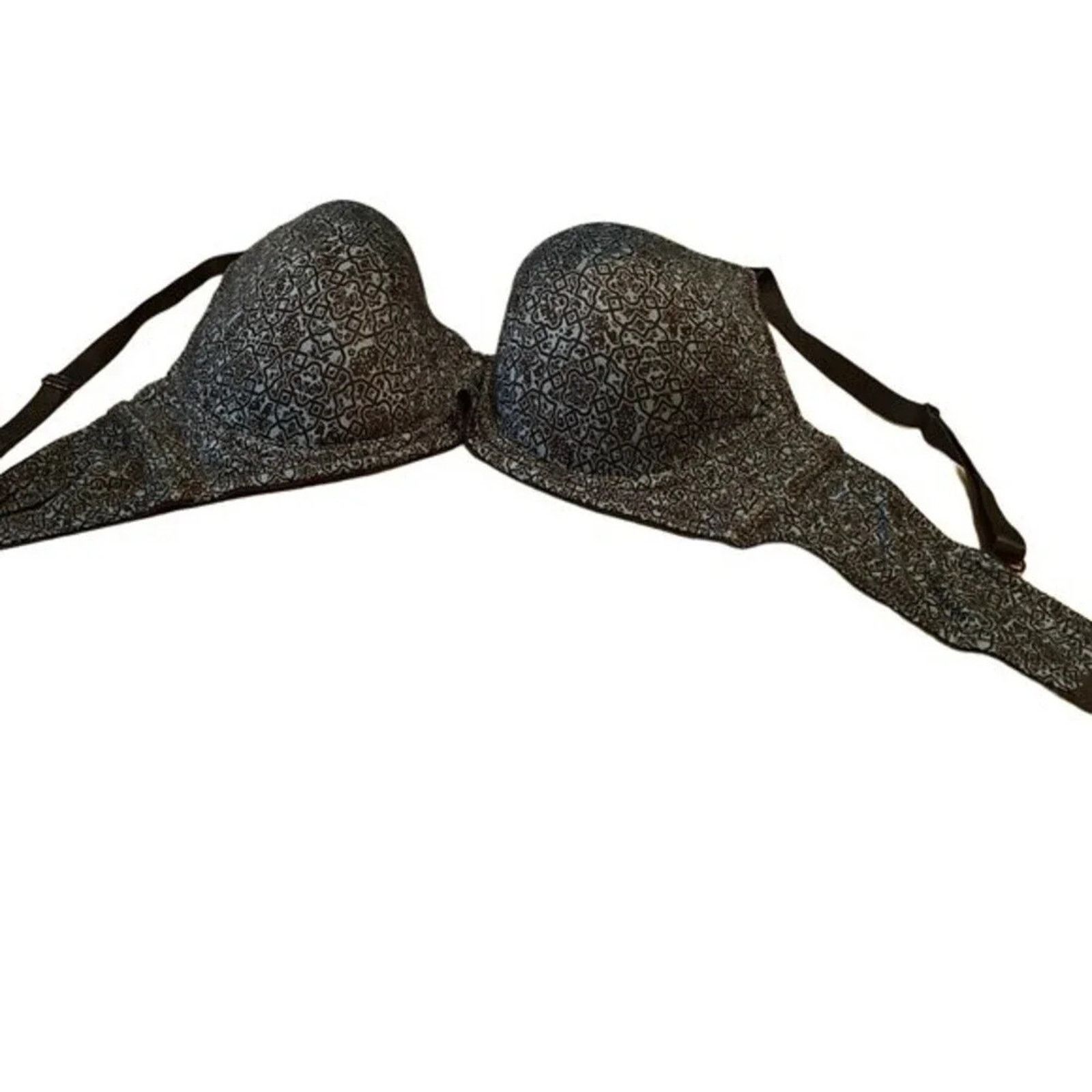 Delta Delta Burke lacy fully lined underwire bra, size 40D Size ONE SIZE - 1 Thumbnail