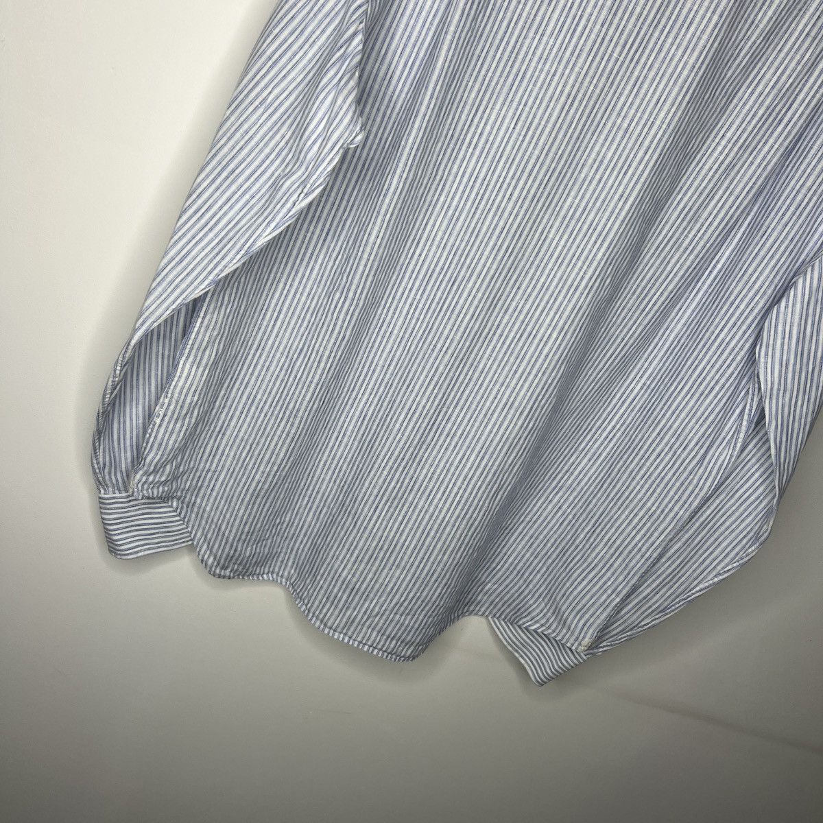 Loro Piana Loro Piana Light Blue White Old money Linen Shirt Button Up Size US XL / EU 56 / 4 - 9 Thumbnail