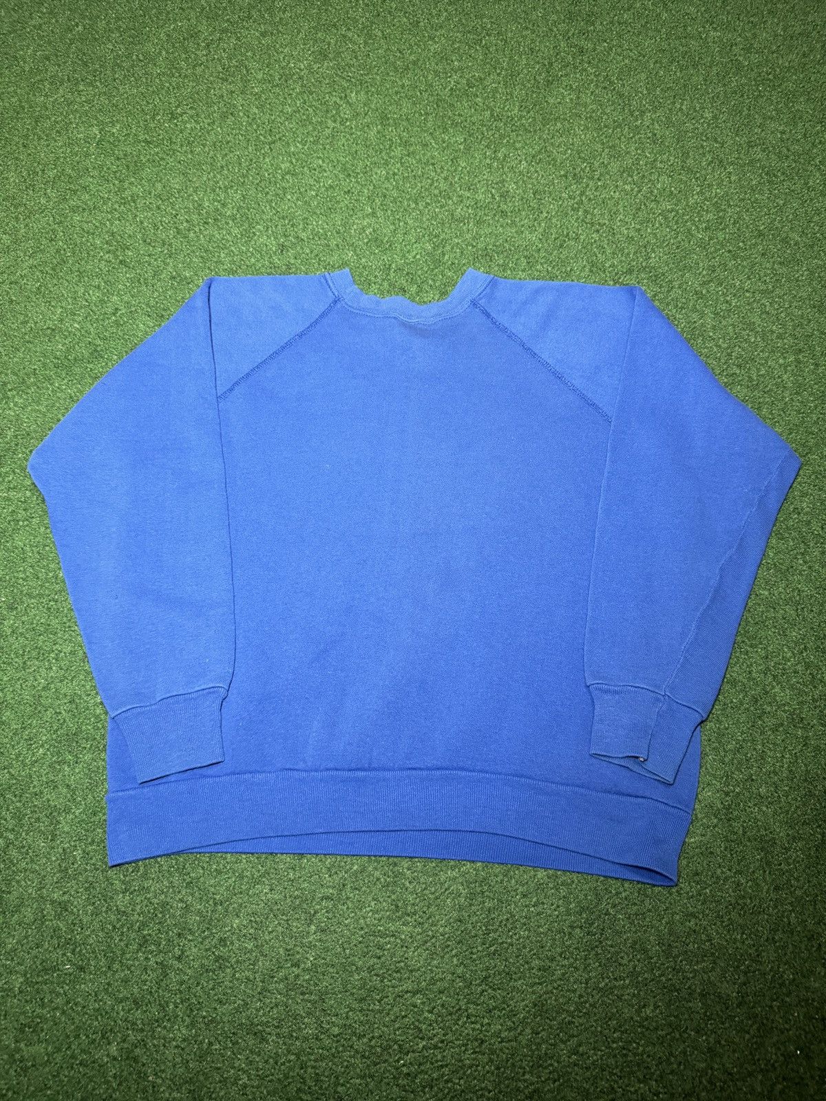 Tultex Vintage Raglan Blue Sm Crewneck 80s Blank 21.5x24 Sweatshirt Size US S / EU 44-46 / 1 - 3 Thumbnail