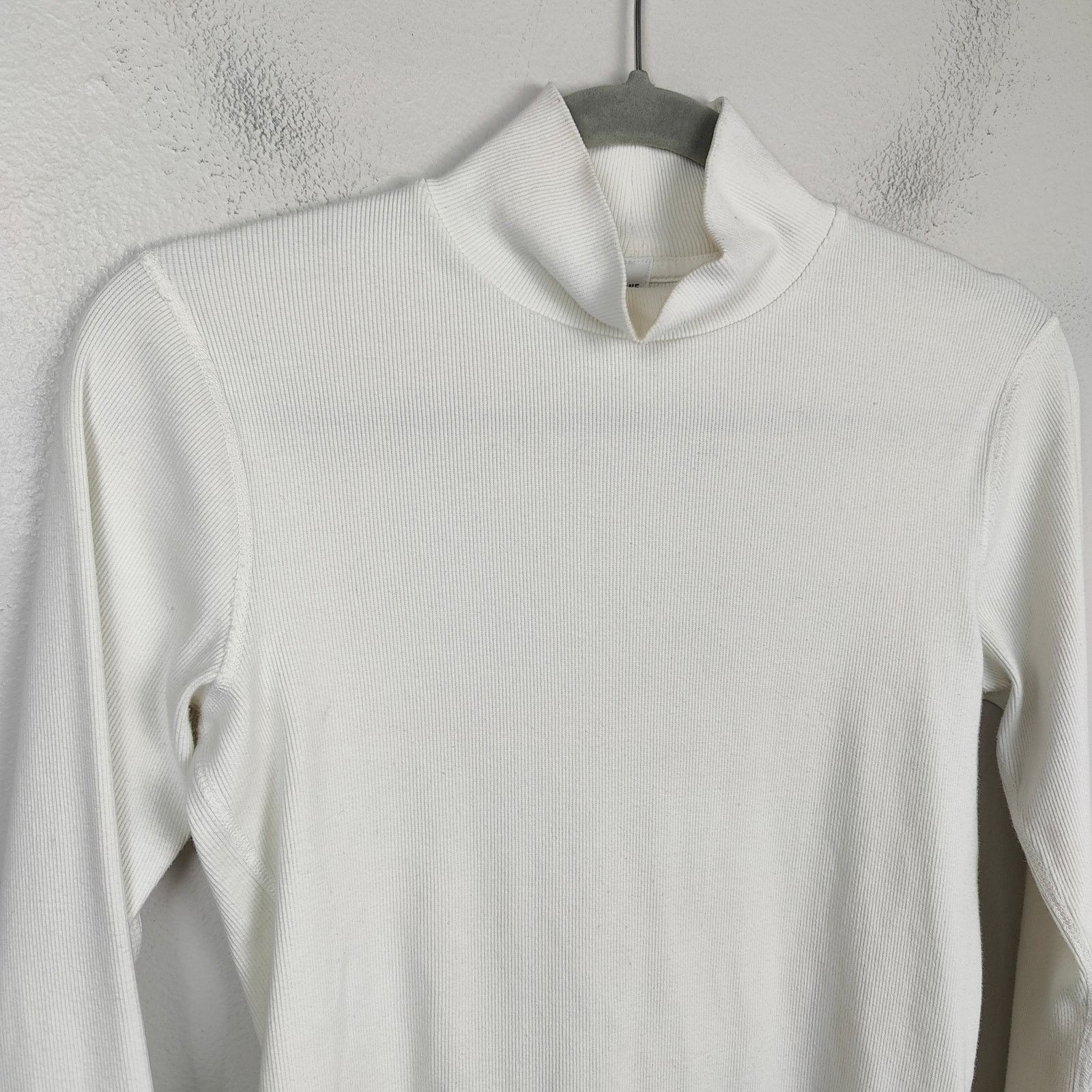 RE/DONE Re/Done Hanes Mock Neck Top Womens Small White Cotton Size S / US 4 / IT 40 - 2 Thumbnail