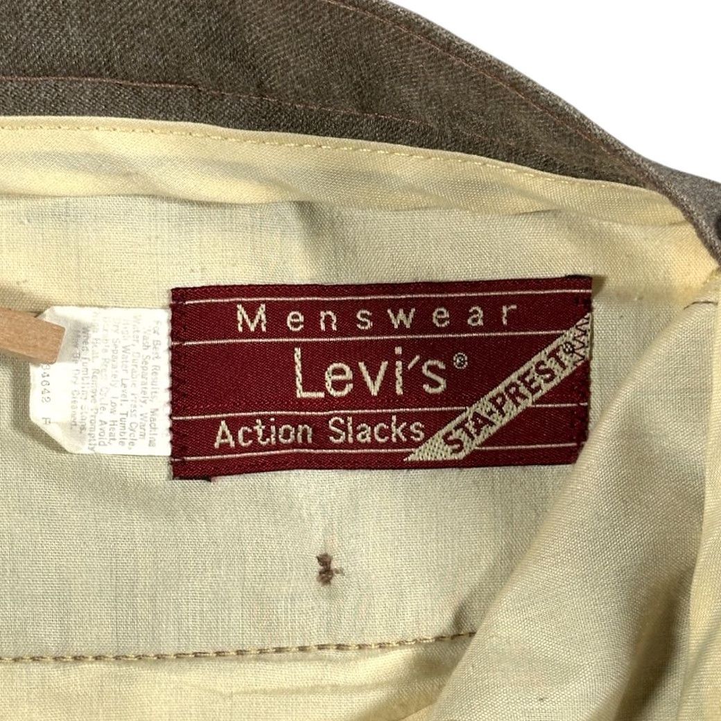 Levi's VINTAGE Levi's Action Slacks Pants Mens 36x33 Brown Dress 70s Disco Flared Talon Zipper Front Pockets Size US 36 / EU 52 - 6 Thumbnail