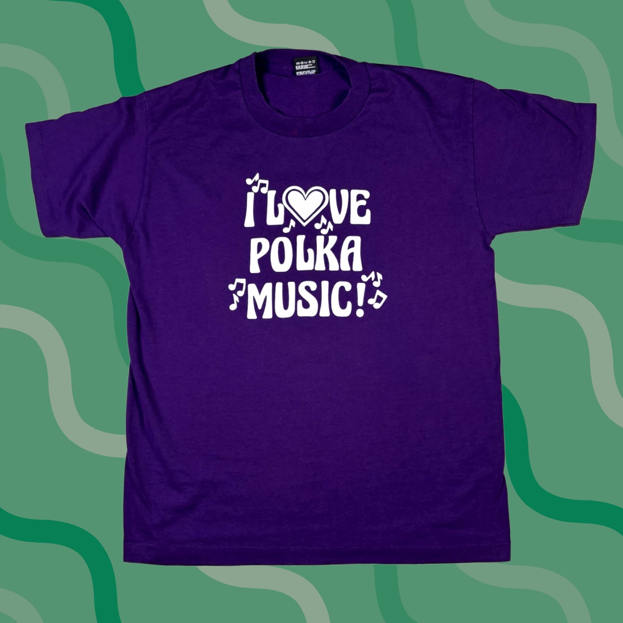 Fruit Of The Loom VINTAGE 90s I Love Polka Music Quote Promo T Shirt Adult Large Nike Size US L / EU 52-54 / 3 - 1 Thumbnail