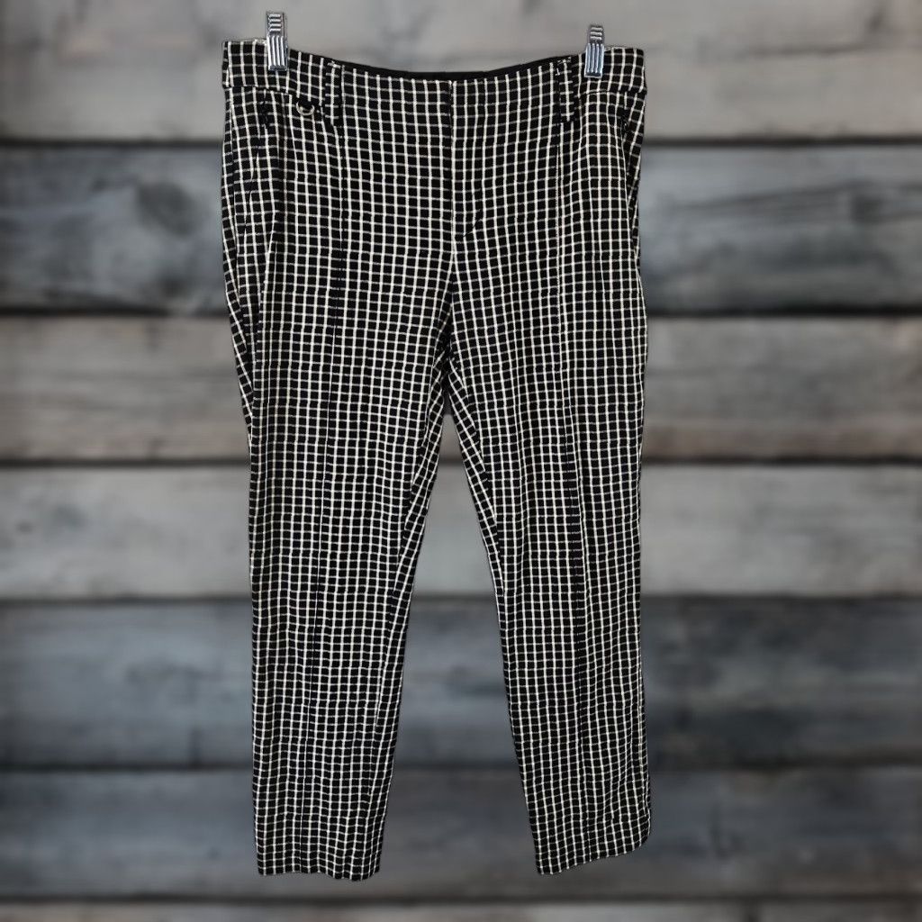 Anthropologie Anthropologie Womens The Essential Slim Cropped Pants Sz 4 Black White Size 27" / US 4 / IT 40 - 1 Thumbnail
